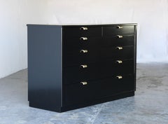 Pair of Mid Century Edward Wormley Drexel Precedent Black Ebonized Dressers