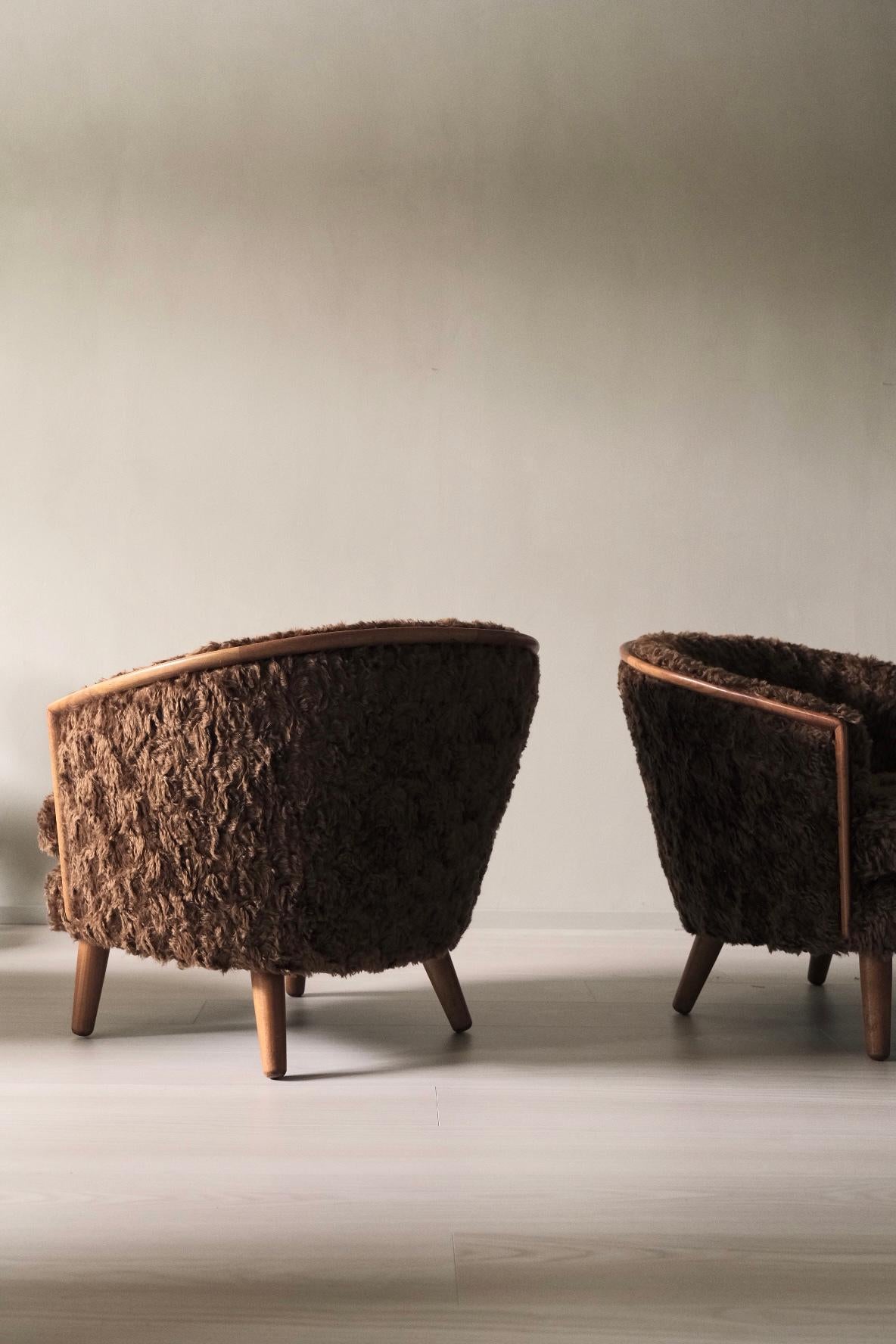 20th Century Pair of Mid-Century Egg Chairs, Royal by P.I. Langlo, Norway, 1950s
