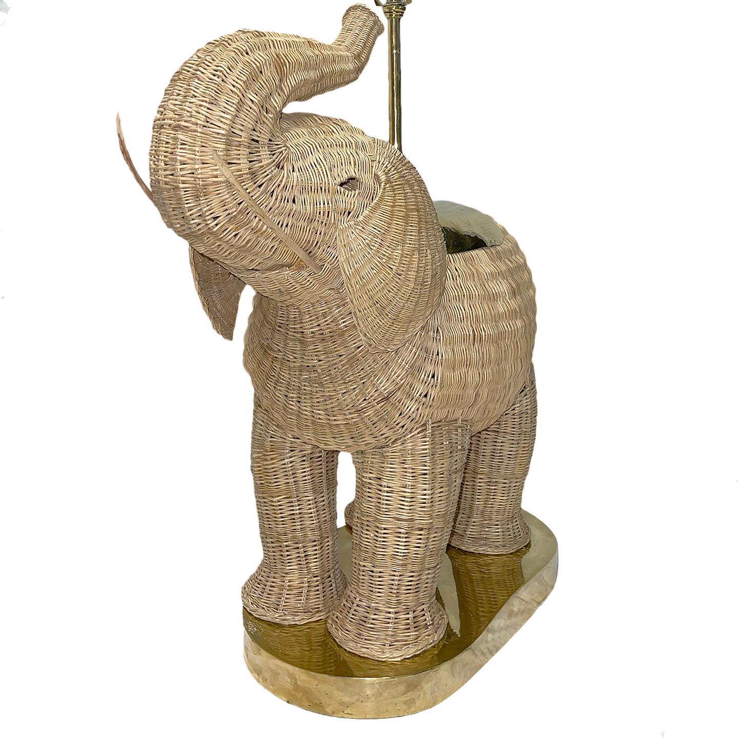 Pair of Mid Century Elephant Table Lamps In Good Condition In New York, NY