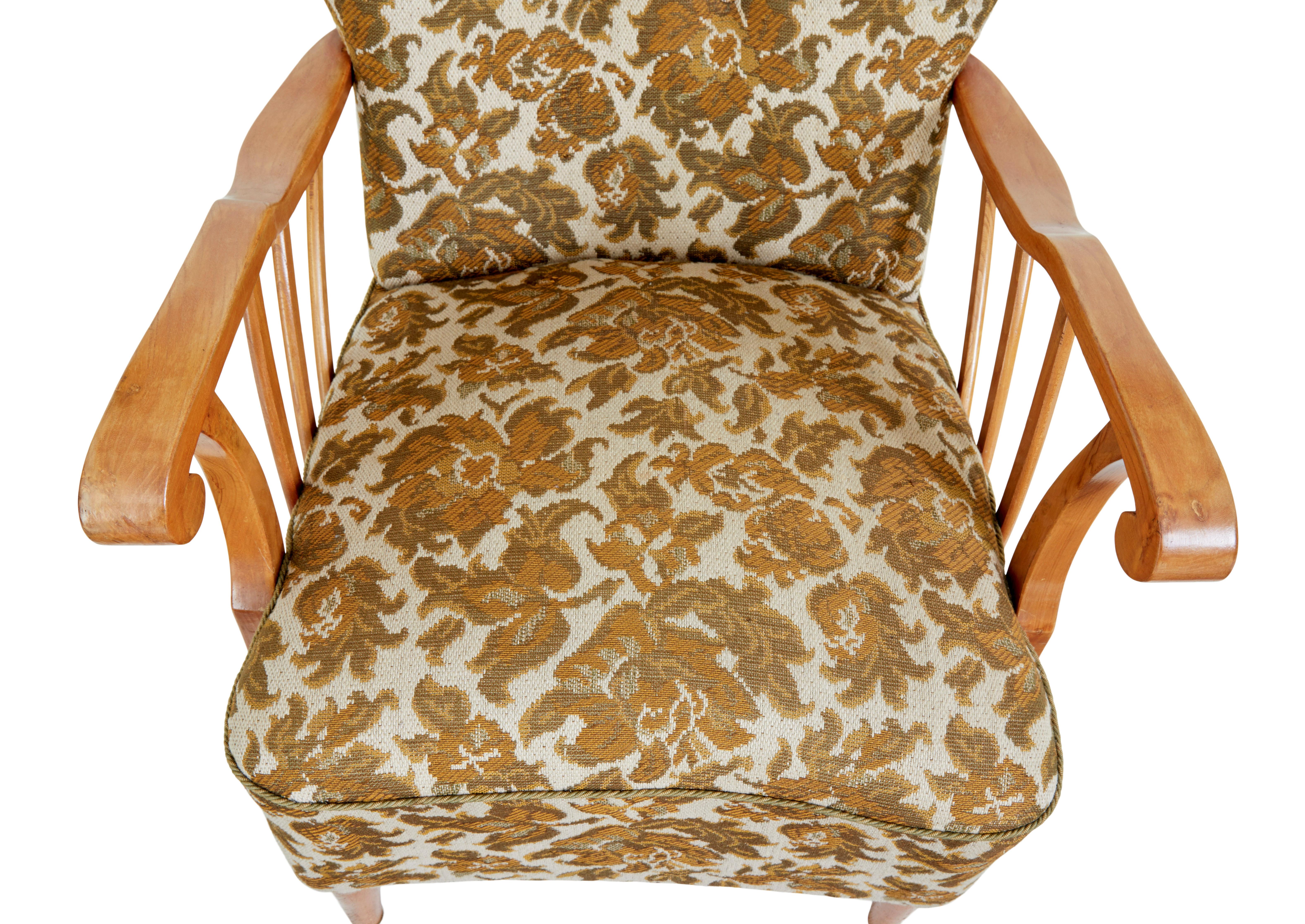 Mid-Century Modern Pair of mid century elm Scandinavian armchairs For Sale