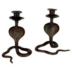 Vintage Small Brass Cobra Candle Holders, Pair of Snake Candle Sticks,  Bohemian Brass Candleholders, Indian Brass Snake, Cobra Snake Decor -   Canada