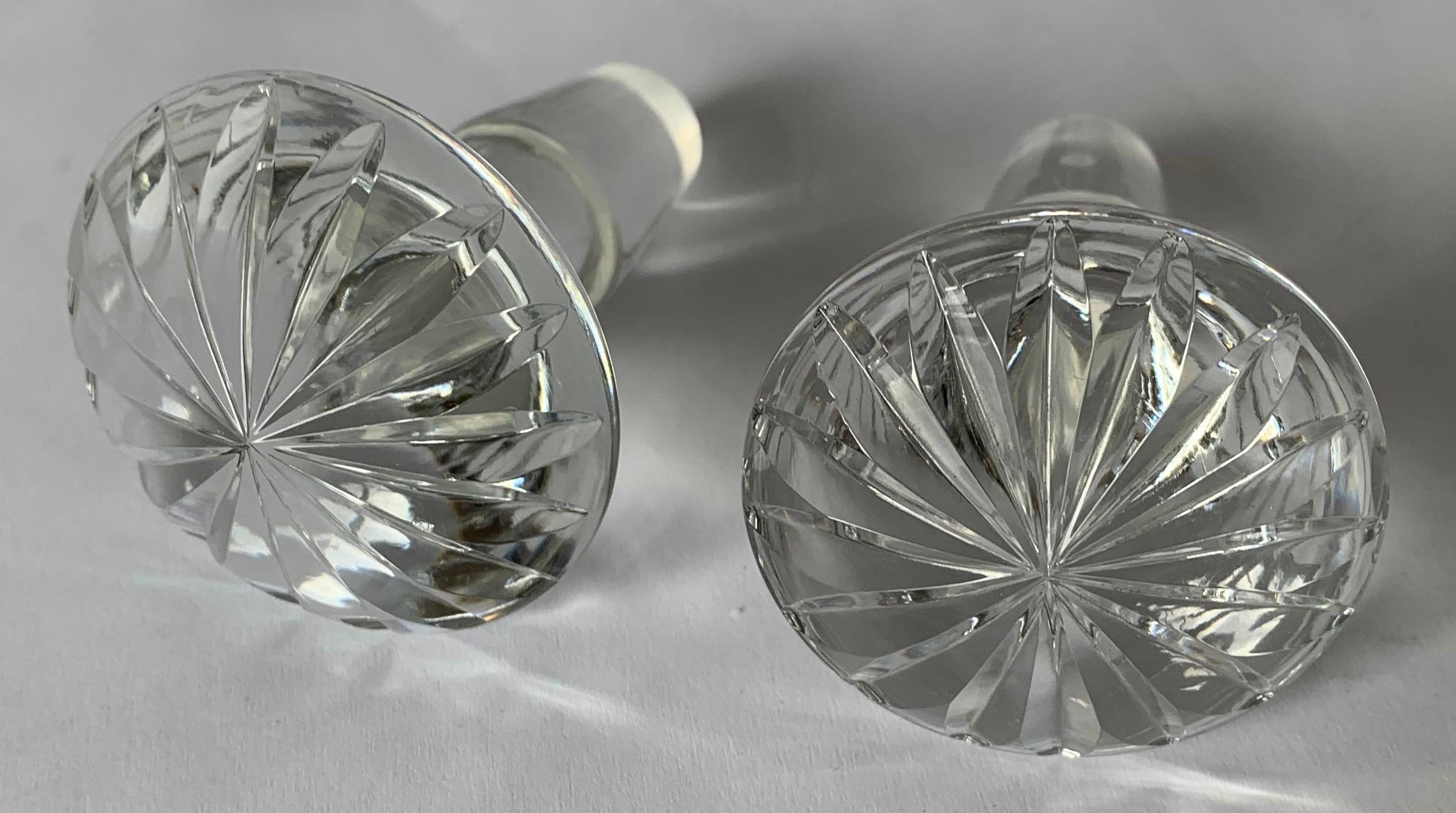 Pair of Midcentury English Cut Glass Decanters 5