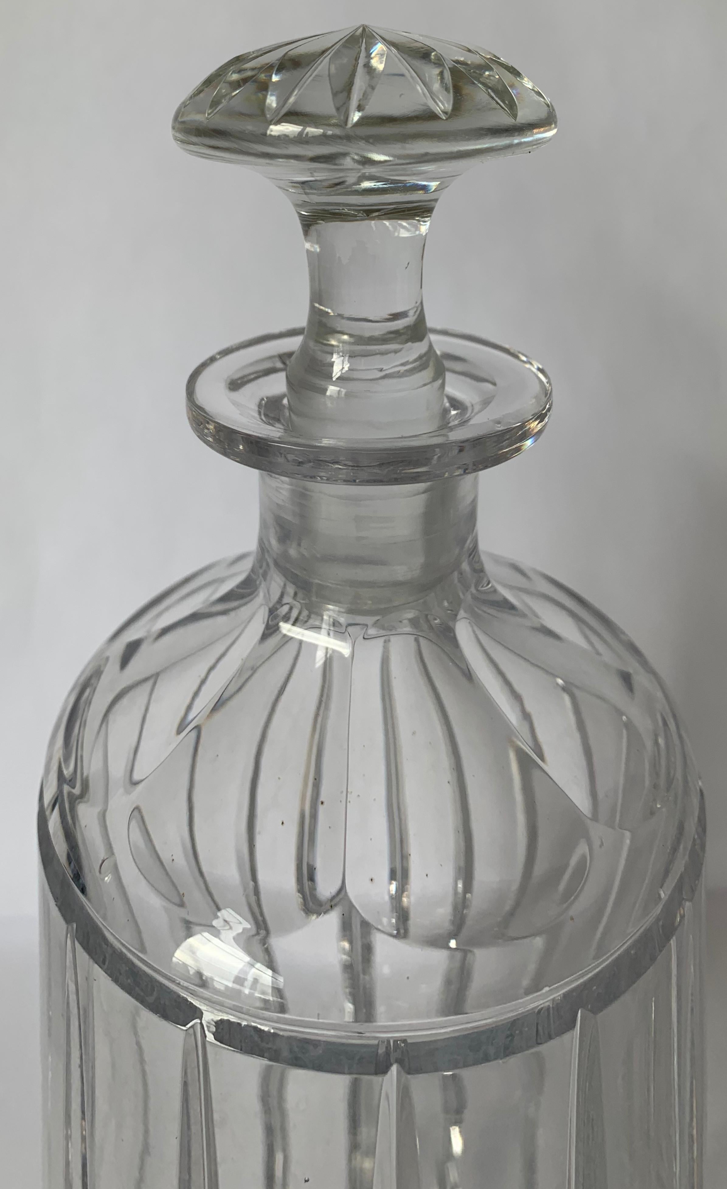 Mid-20th Century Pair of Midcentury English Cut Glass Decanters