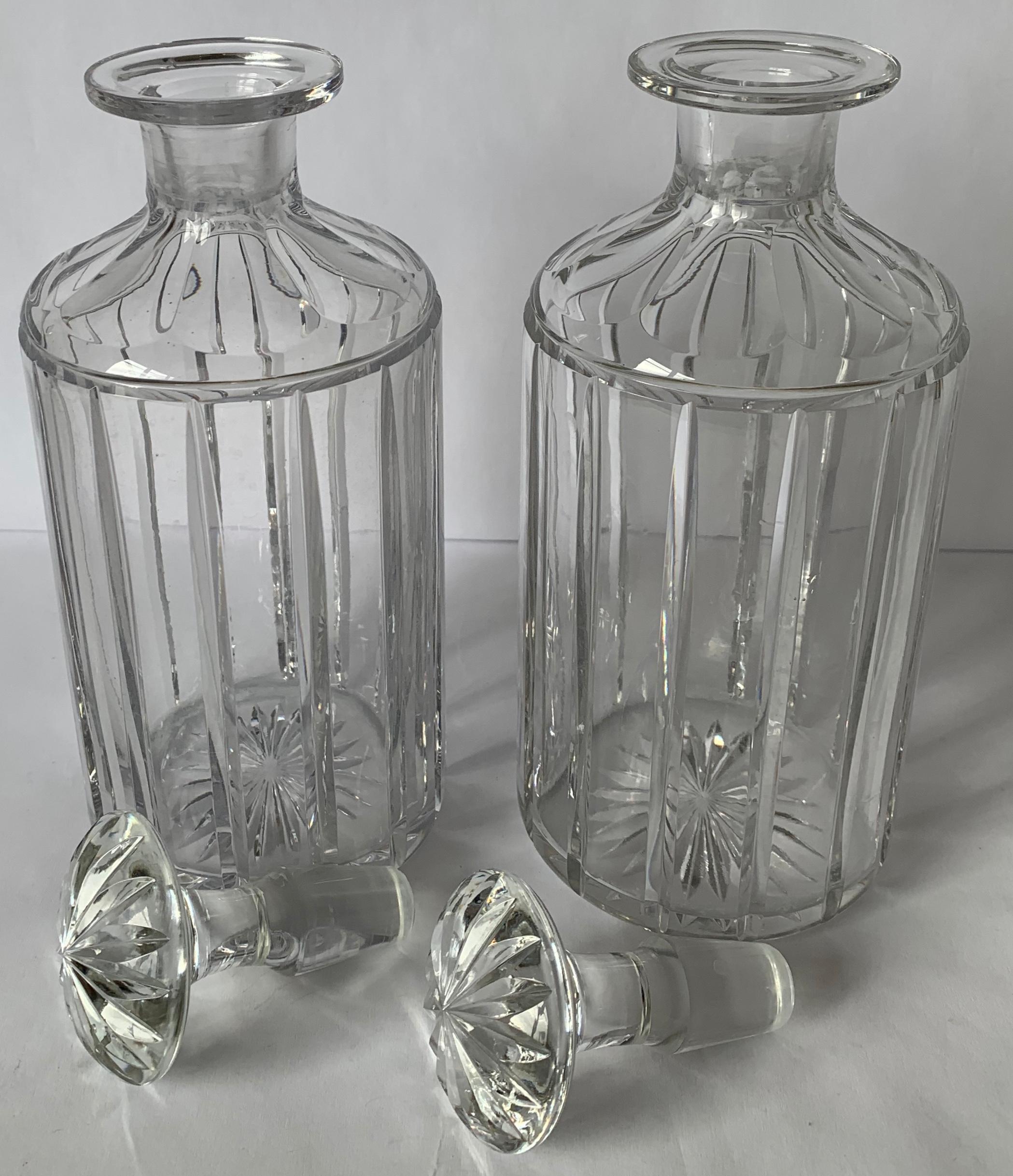 Pair of Midcentury English Cut Glass Decanters 4