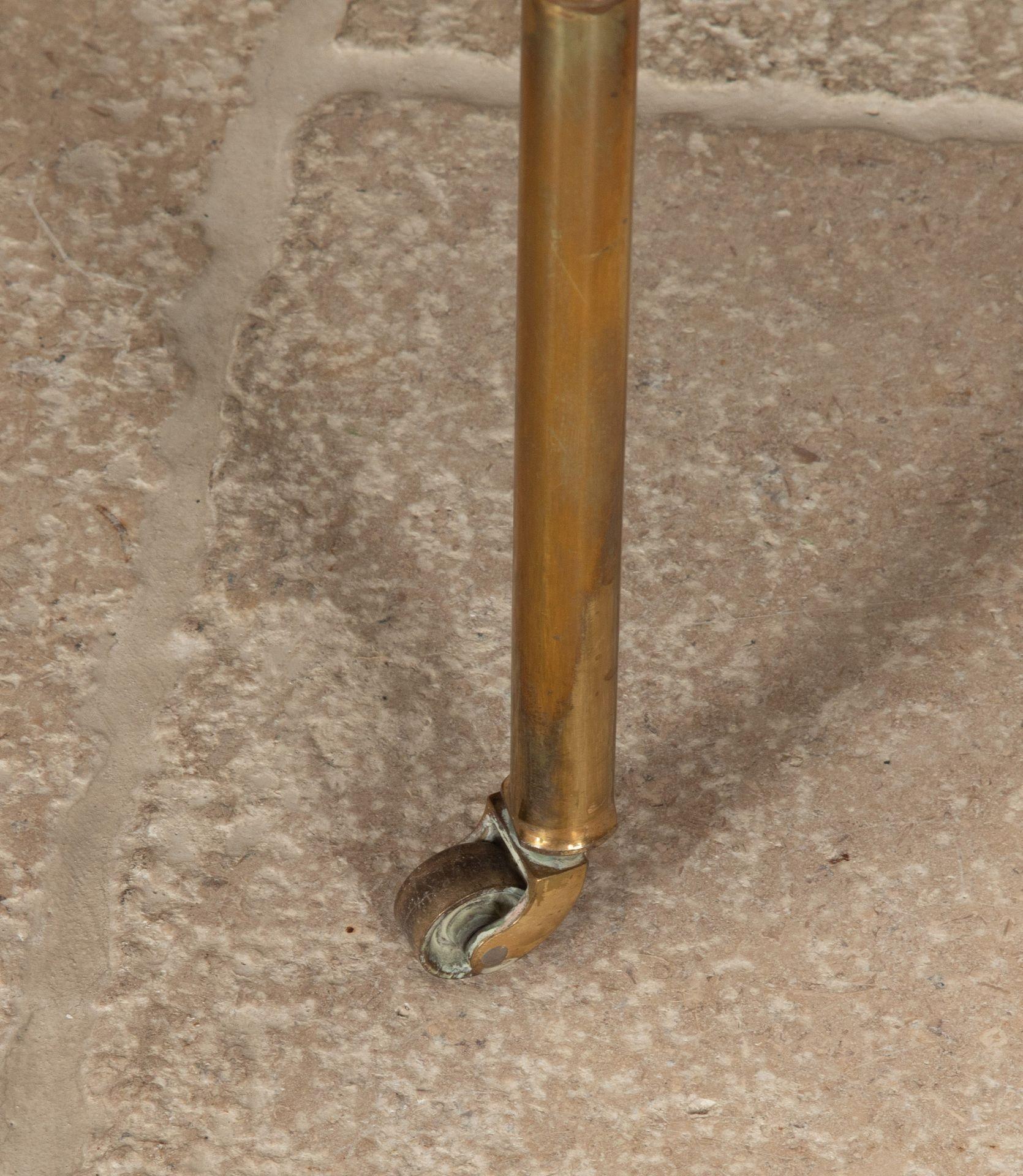 Pair of Mid-Century English Mallet Brass Two Tier Side Tables For Sale 6