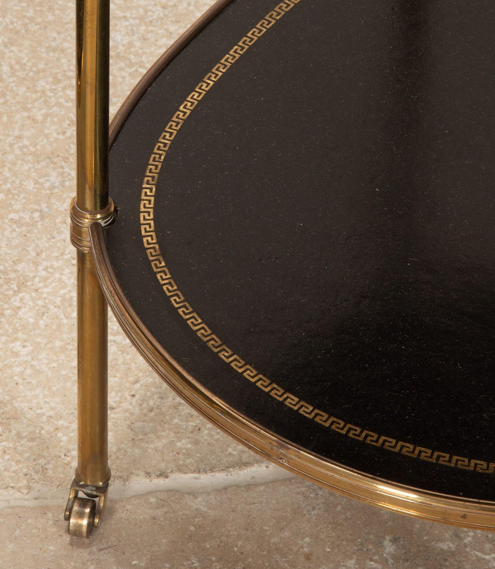 Pair of Mid-Century English Mallet Brass Two Tier Side Tables For Sale 8