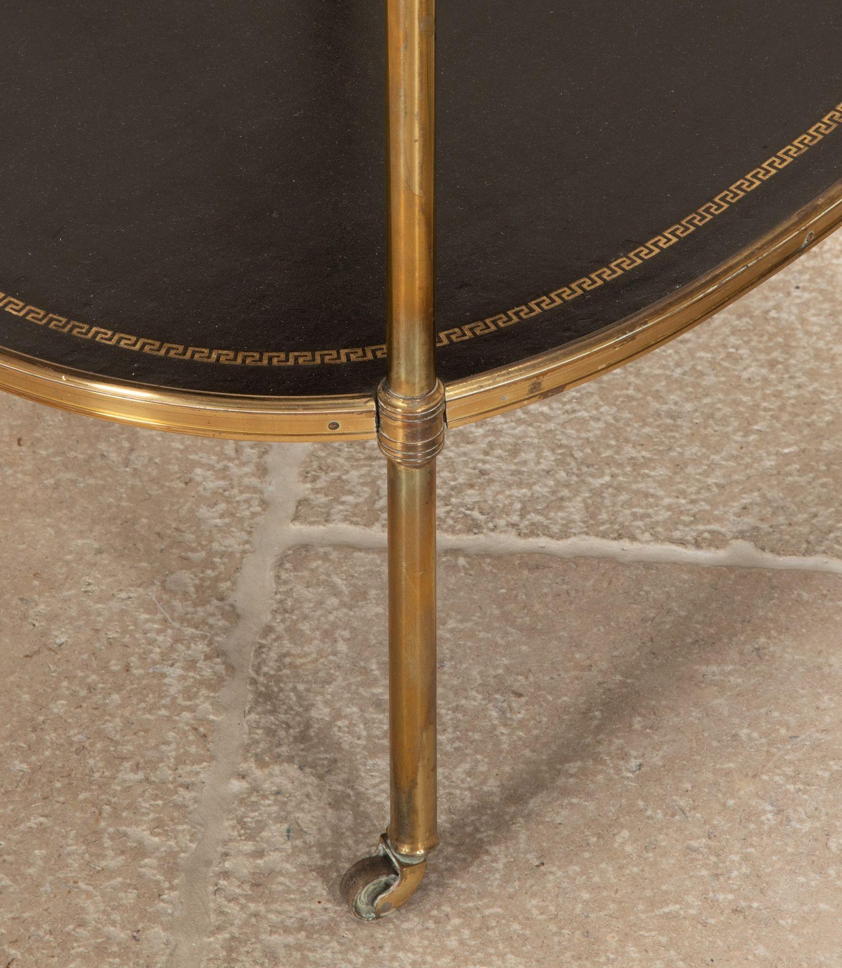 Pair of Mid-Century English Mallet Brass Two Tier Side Tables For Sale 10