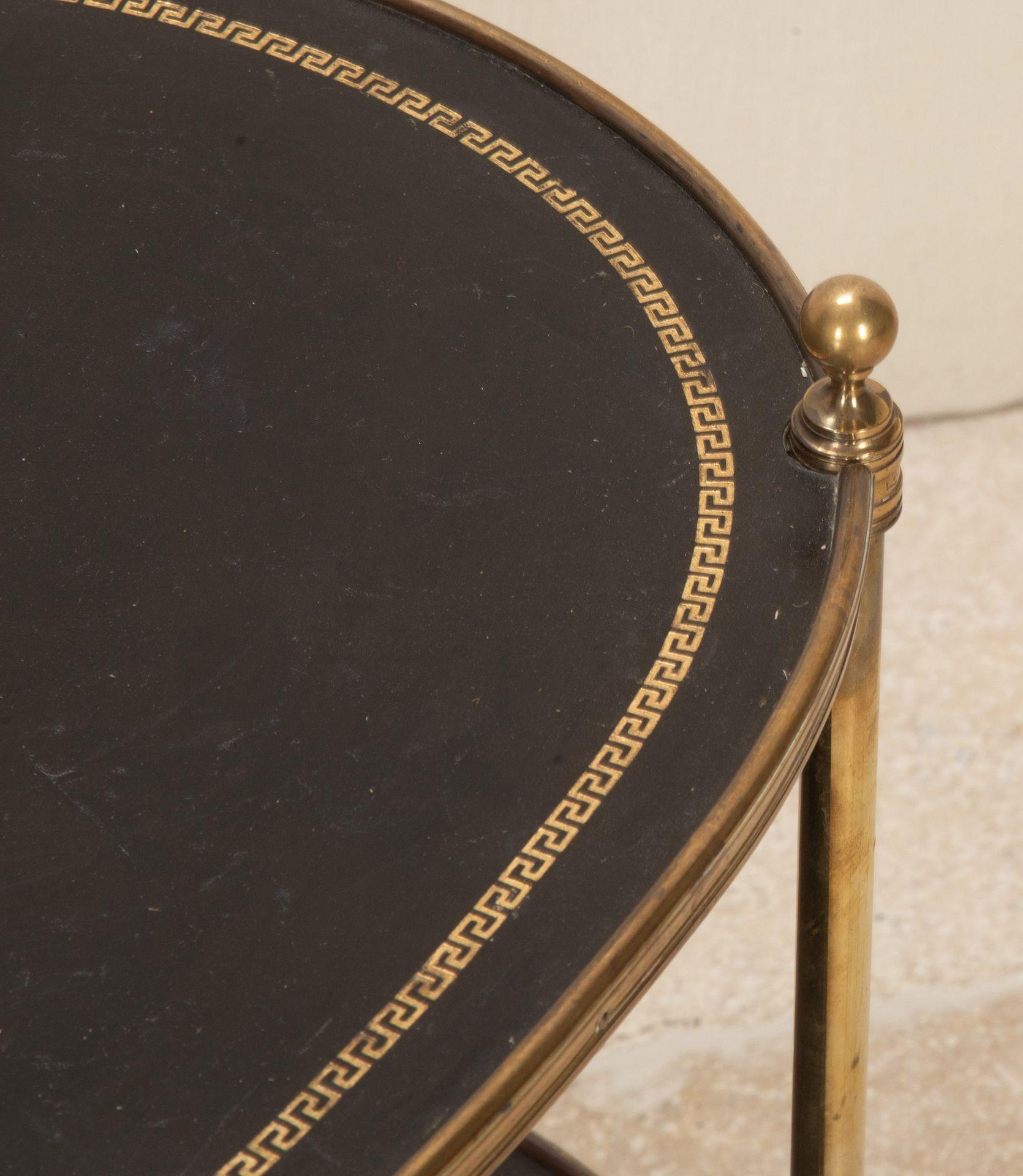 Pair of Mid-Century English Mallet Brass Two Tier Side Tables For Sale 2