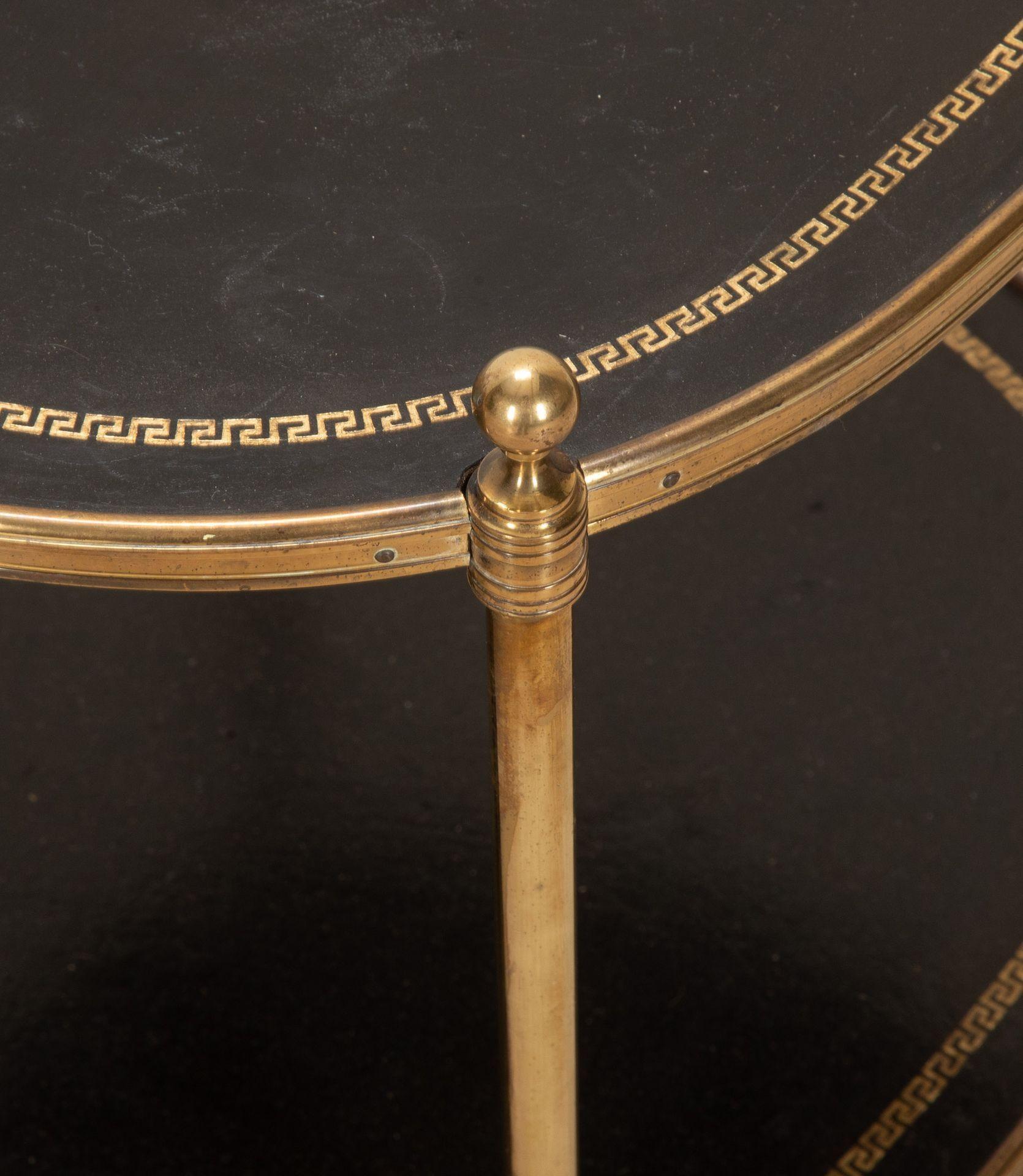 Pair of Mid-Century English Mallet Brass Two Tier Side Tables For Sale 3