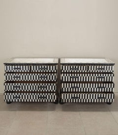 Pair of Mid-Century English Painted Chest of Drawers