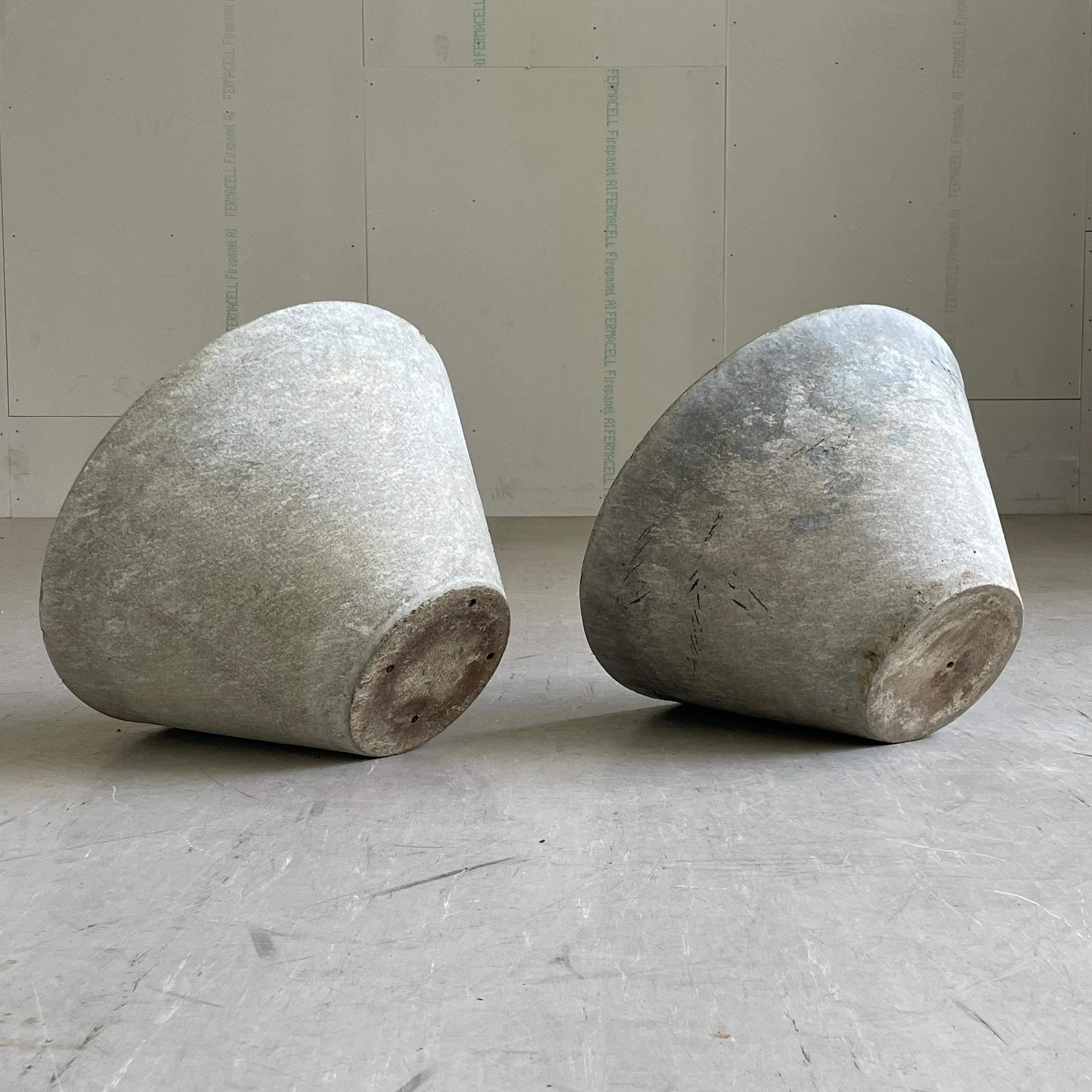 20th Century Pair of Mid Century Eternit Conical Planters by Willy Guhl For Sale