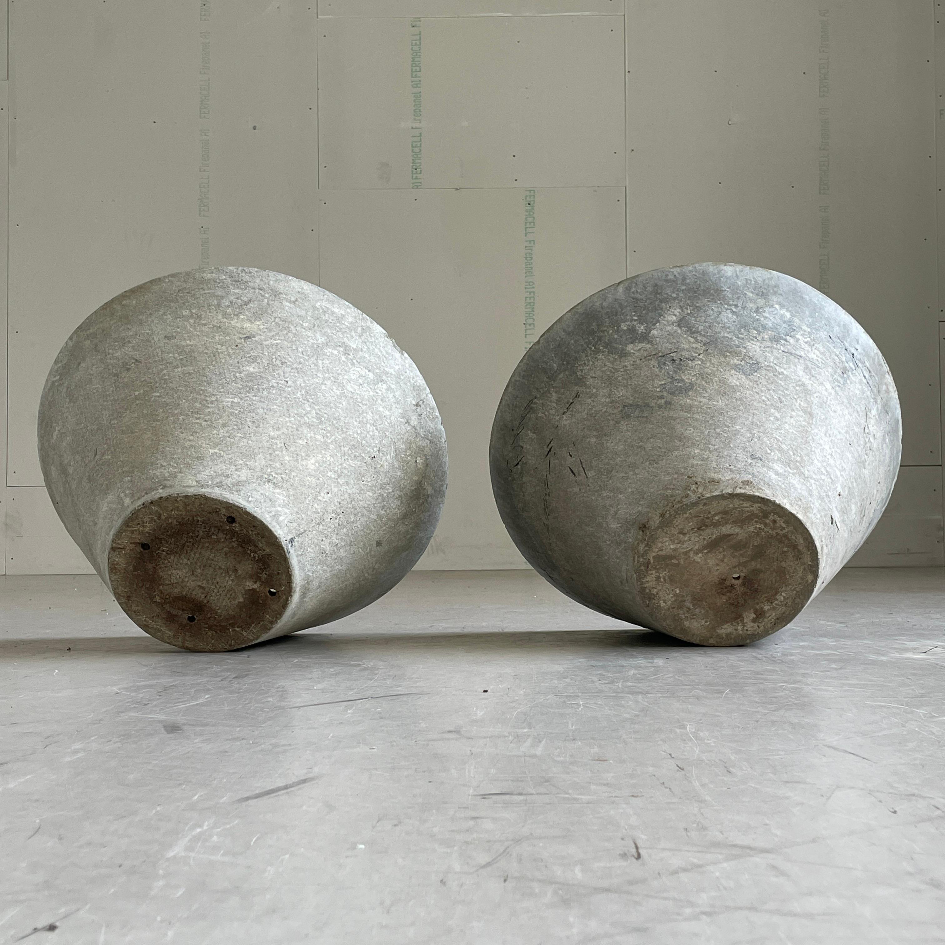 Concrete Pair of Mid Century Eternit Conical Planters by Willy Guhl For Sale