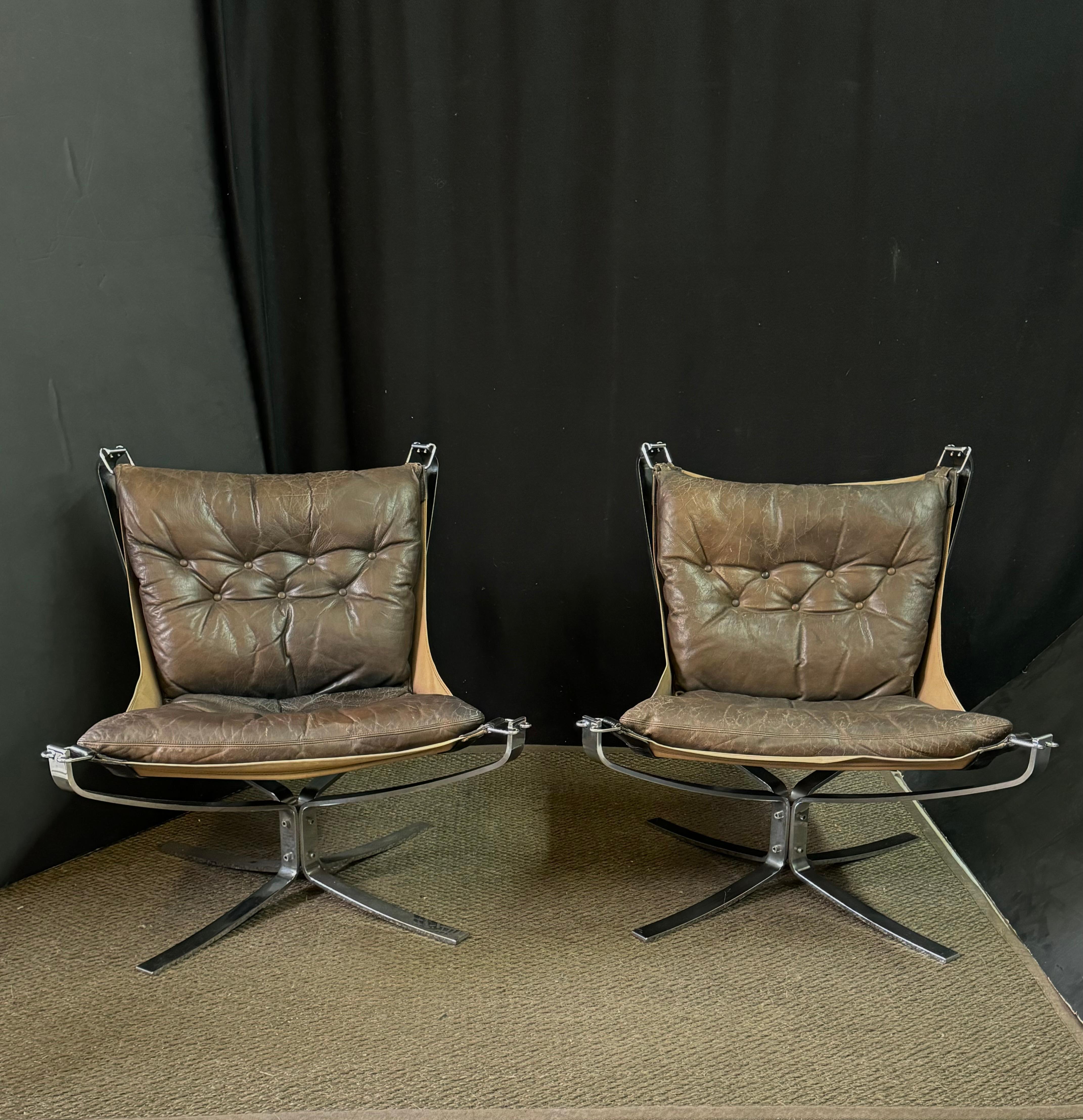 Pair of Mid-Century Falcon Lounge Chairs by Sigurd Ressell for Vatne Mobler  5