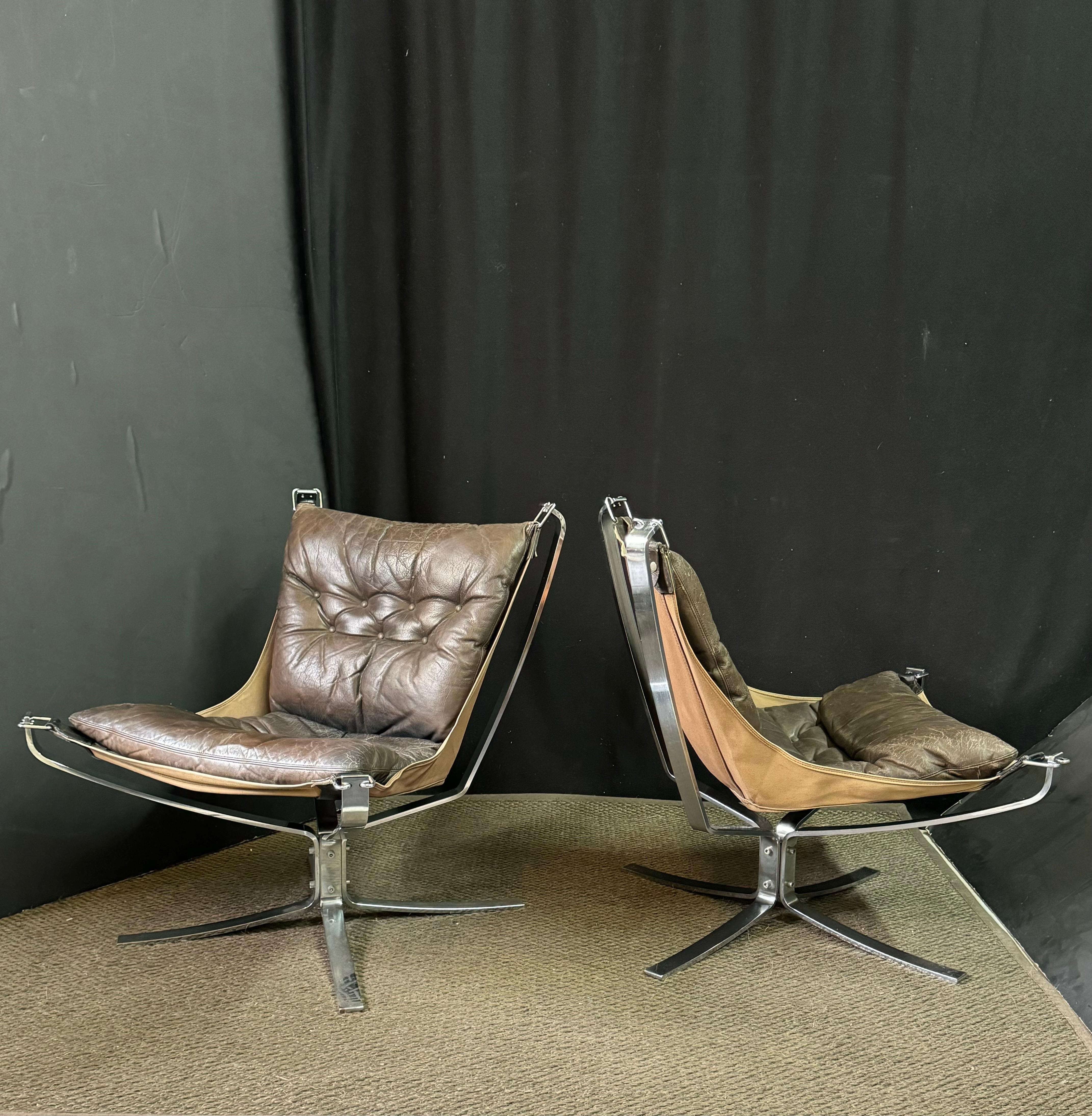 Pair of Mid-Century Falcon Lounge Chairs by Sigurd Ressell for Vatne Mobler  6