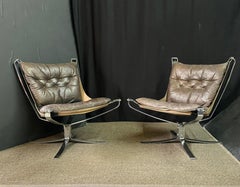 Pair of Mid-Century Falcon Lounge Chairs by Sigurd Ressell for Vatne Mobler