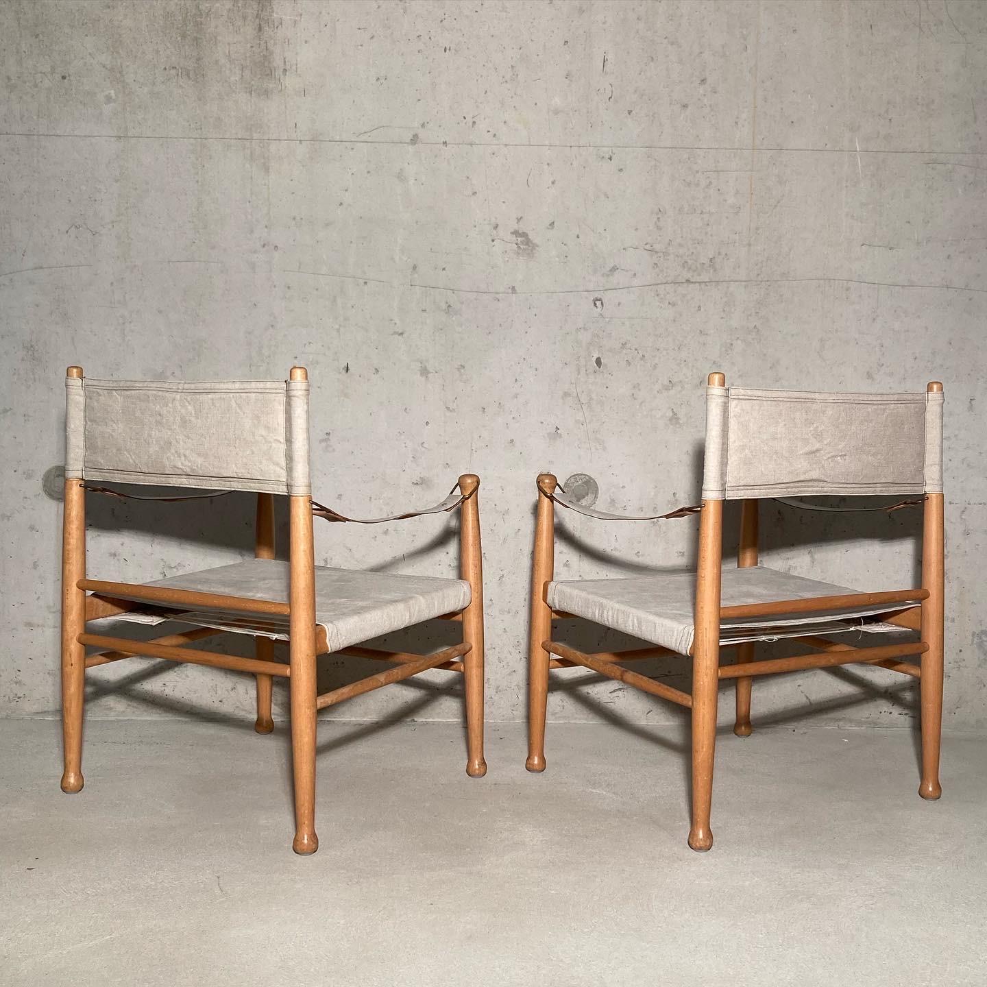 Pair of Midcentury Farstrup Safari Chairs 1970s Denmark In Good Condition In Basel, BS