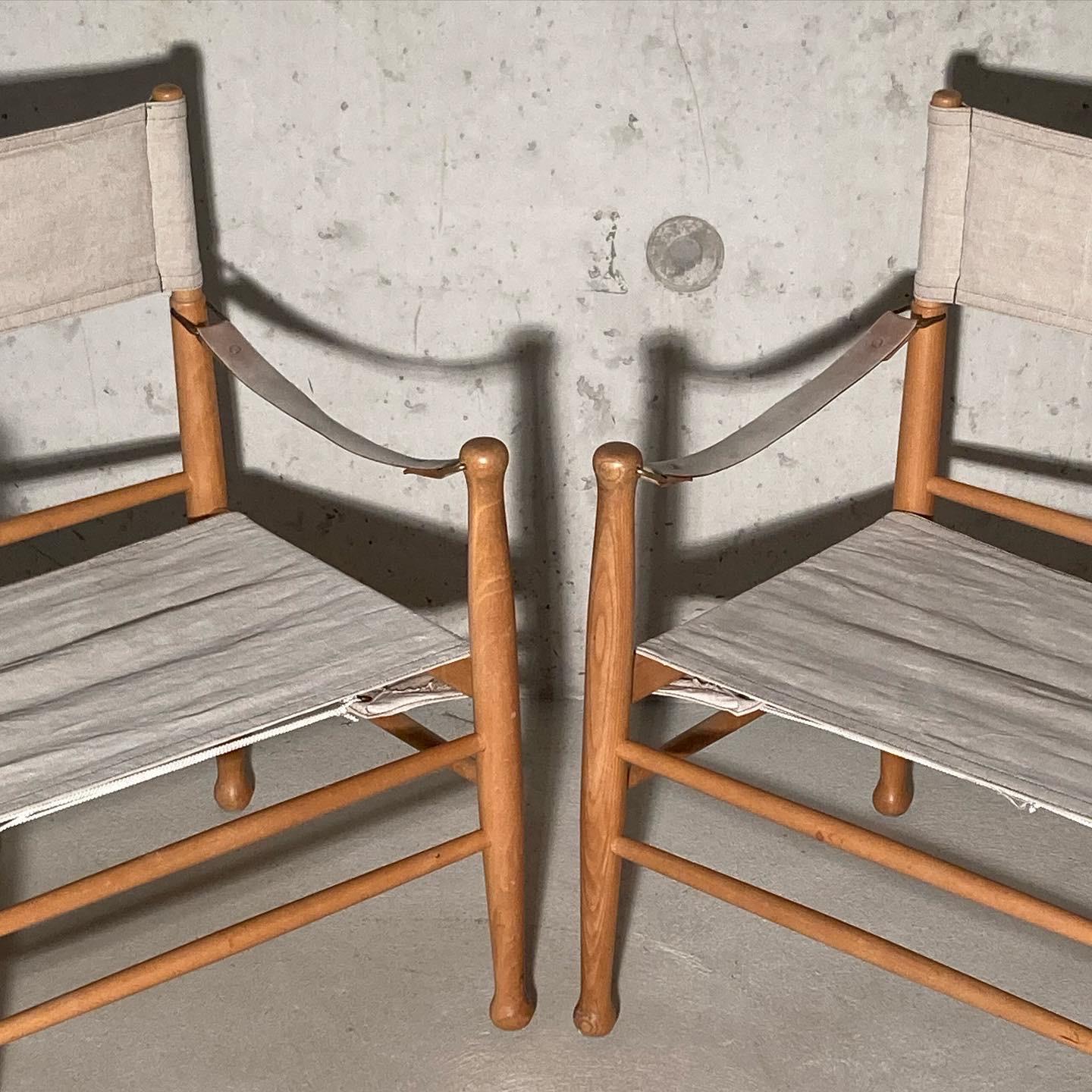 Pair of Midcentury Farstrup Safari Chairs 1970s Denmark 1