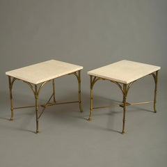 Pair of Midcentury Faux Bamboo End Tables