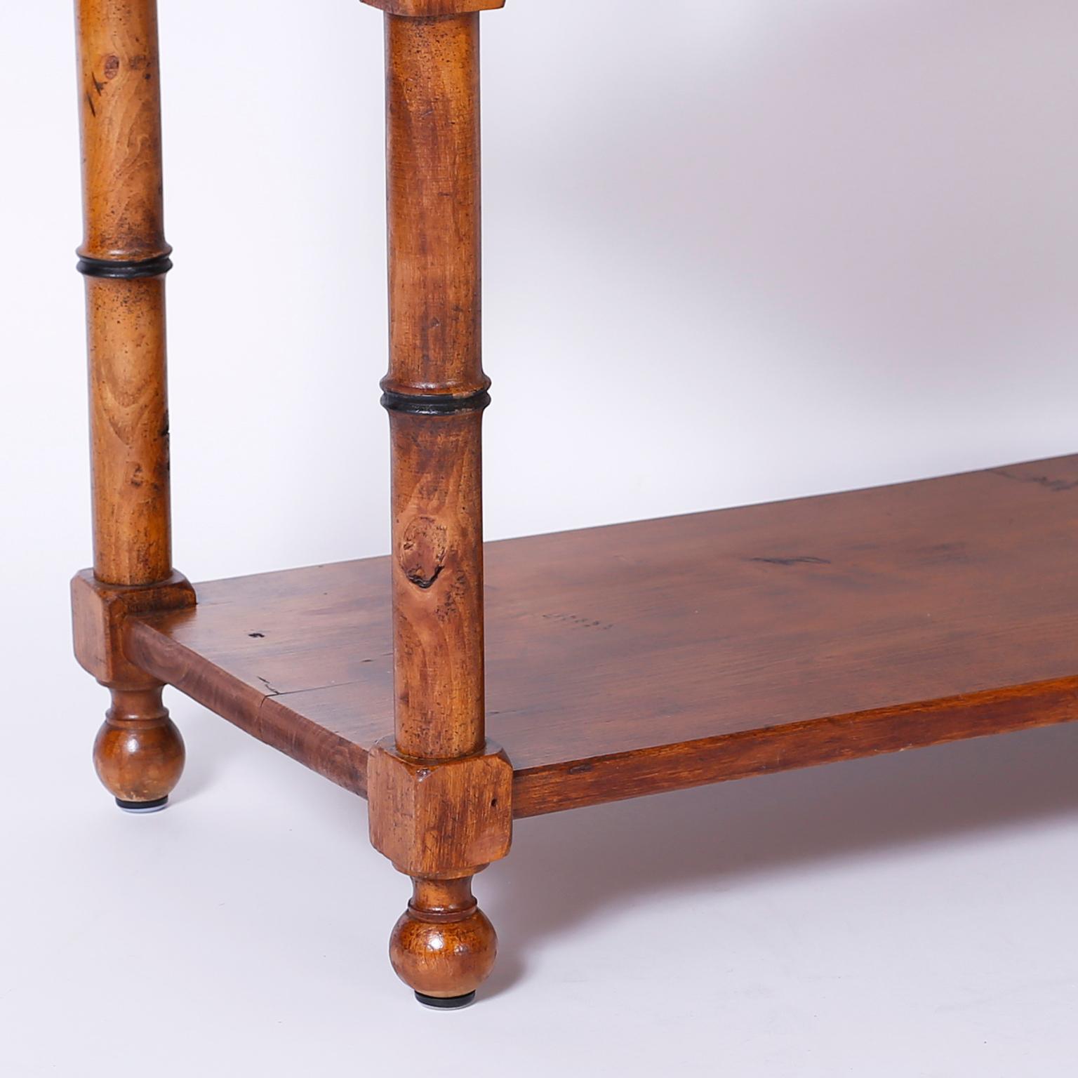 20th Century Pair of Midcentury Faux Bamboo Étagères