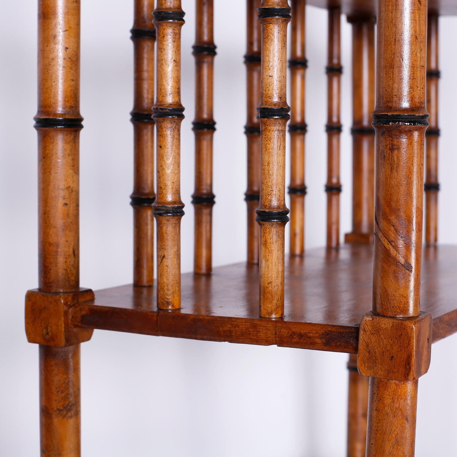 Pair of Midcentury Faux Bamboo Étagères 1