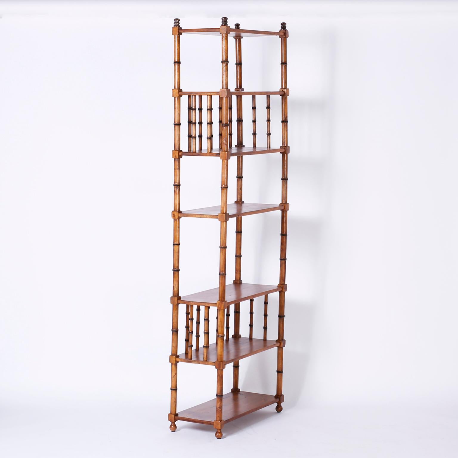 Pair of Midcentury Faux Bamboo Étagères 2