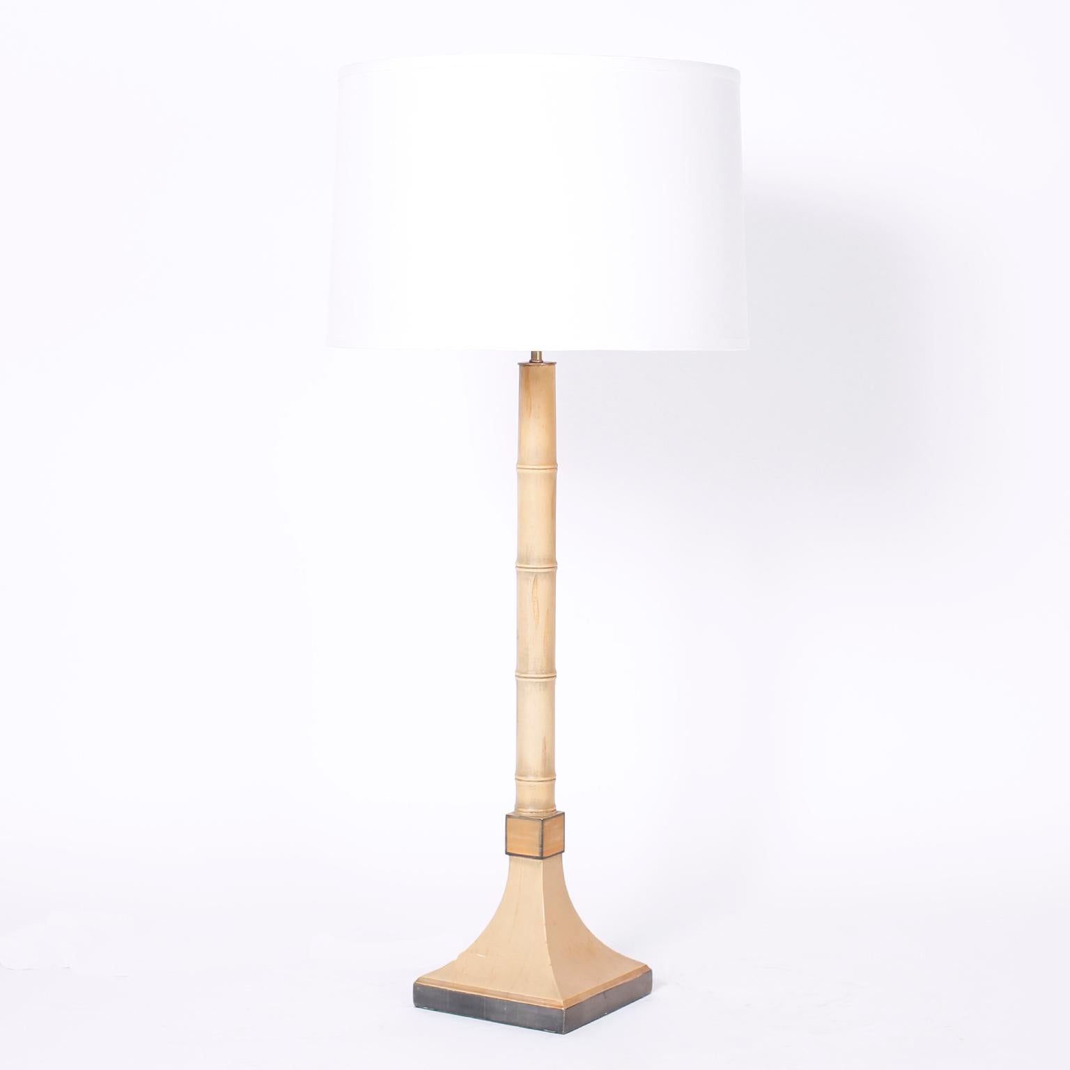 Pair of Midcentury Faux Bamboo Tole Table Lamp 1