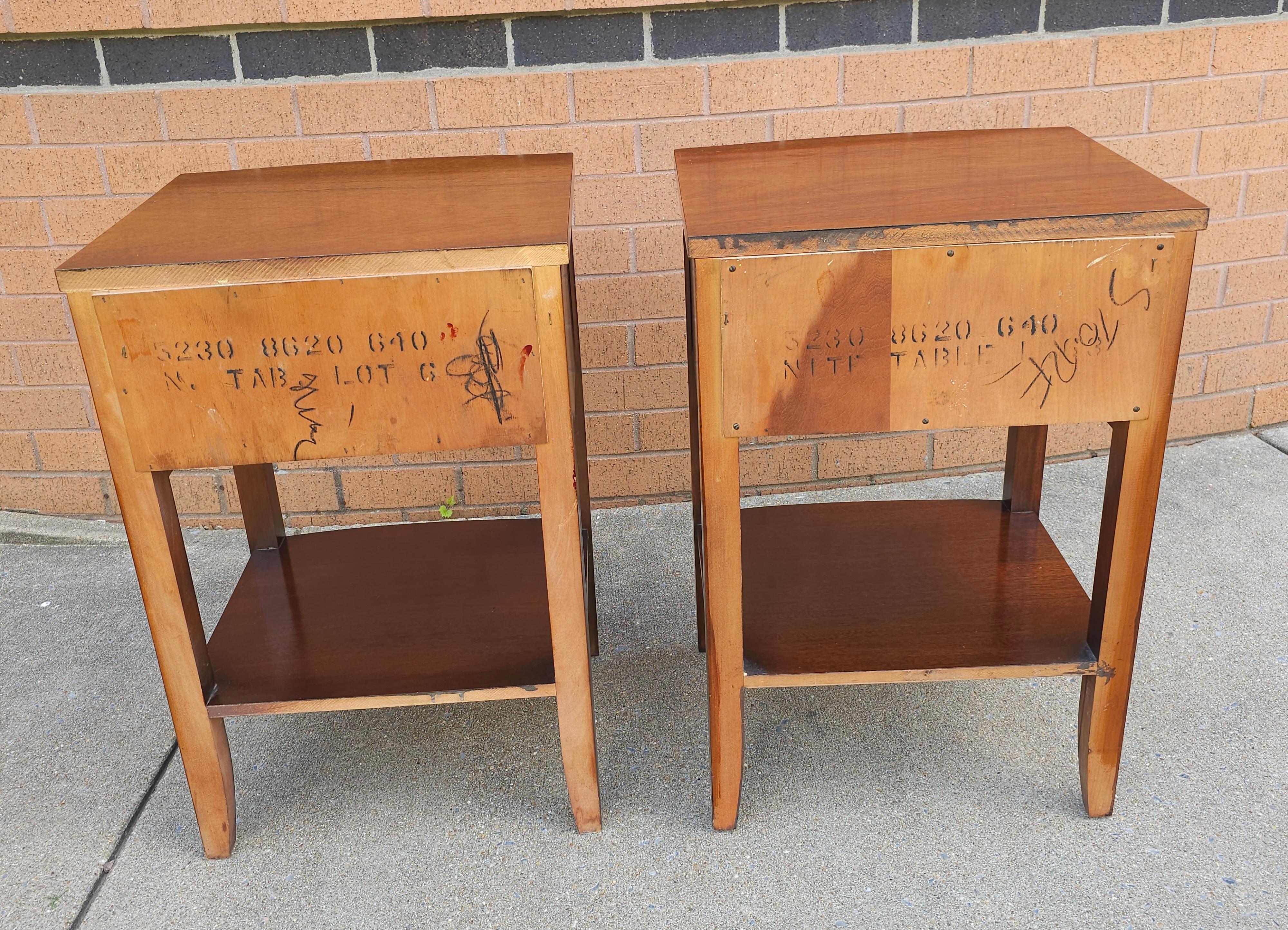 Pair of Mid Century Federal Style Mahogany Night Stands For Sale 4