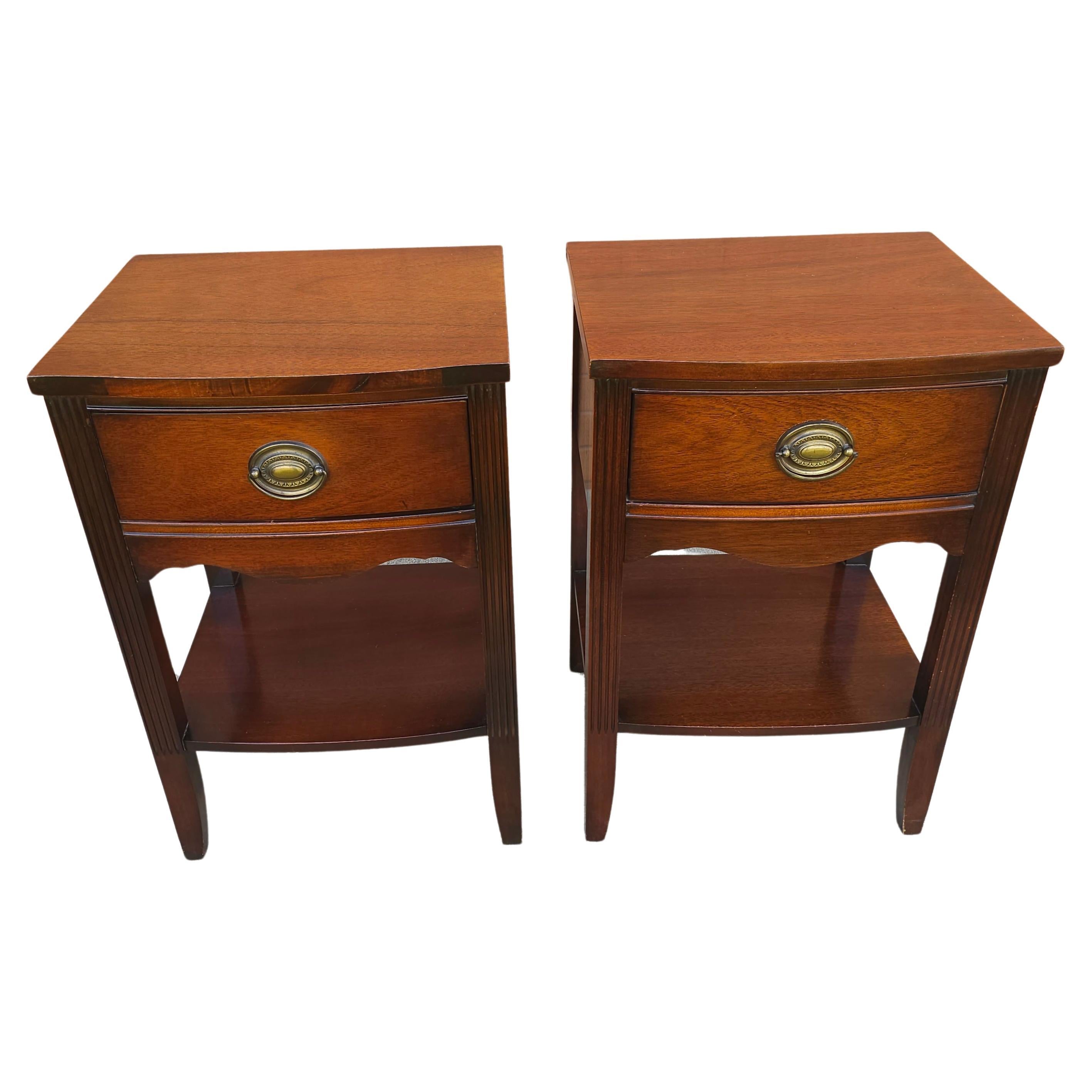 Pair of Mid Century Federal Style Mahogany Night Stands