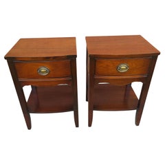 Vintage Pair of Mid Century Federal Style Mahogany Night Stands