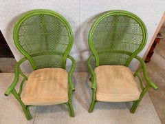 Pair of Midcentury Filks-Reed Rattan Armchairs
