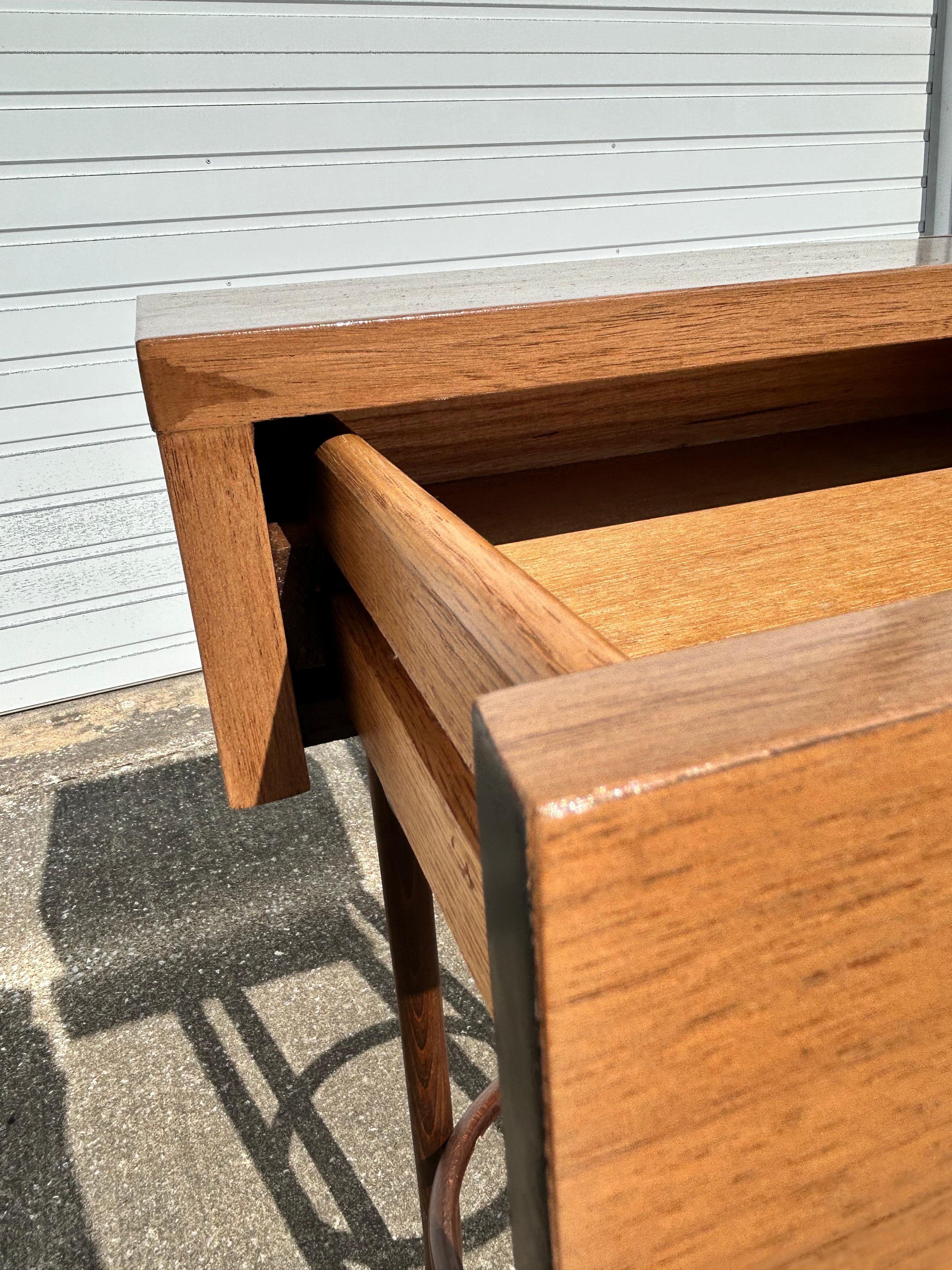 Wood Pair of Mid-Century Floating Nightstands-Walnut For Sale