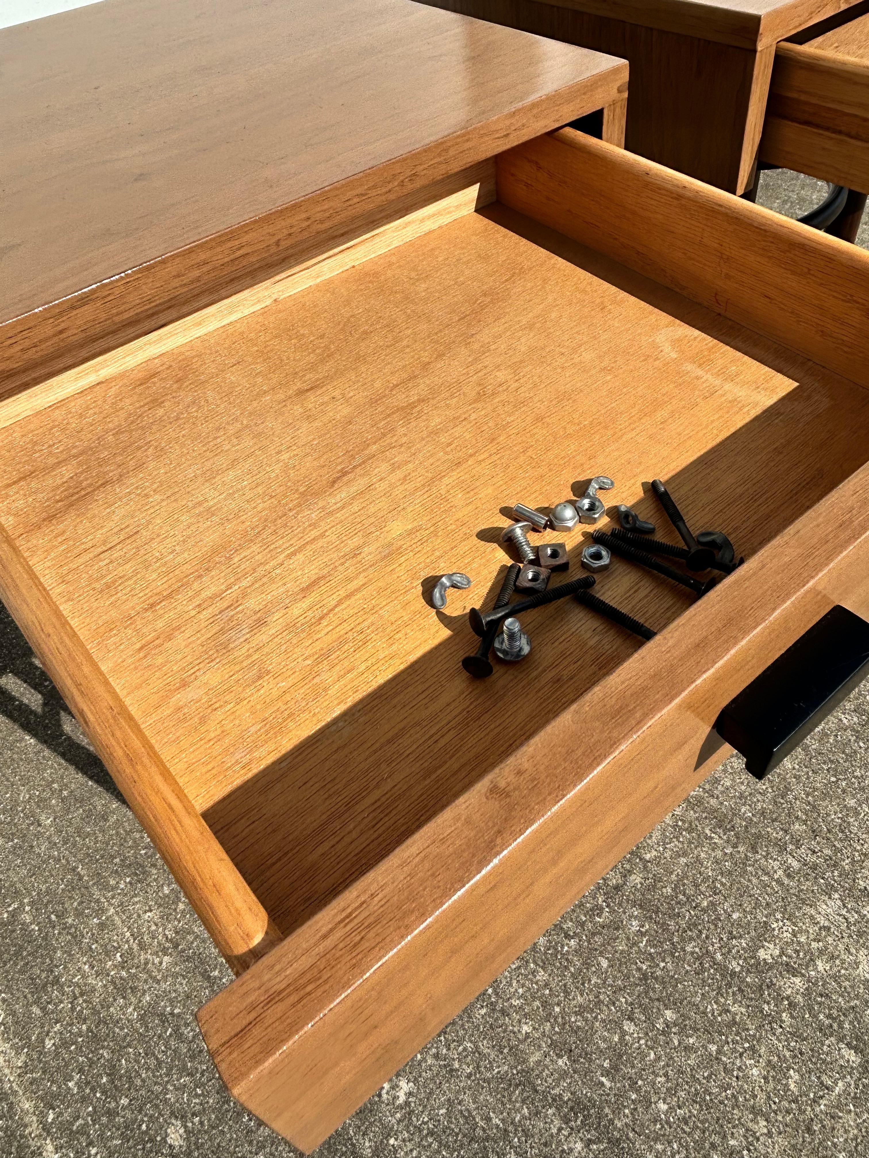 Pair of Mid-Century Floating Nightstands-Walnut For Sale 1