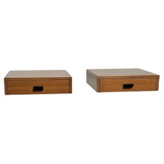Pair of Mid-Century Floating Nightstands-Walnut