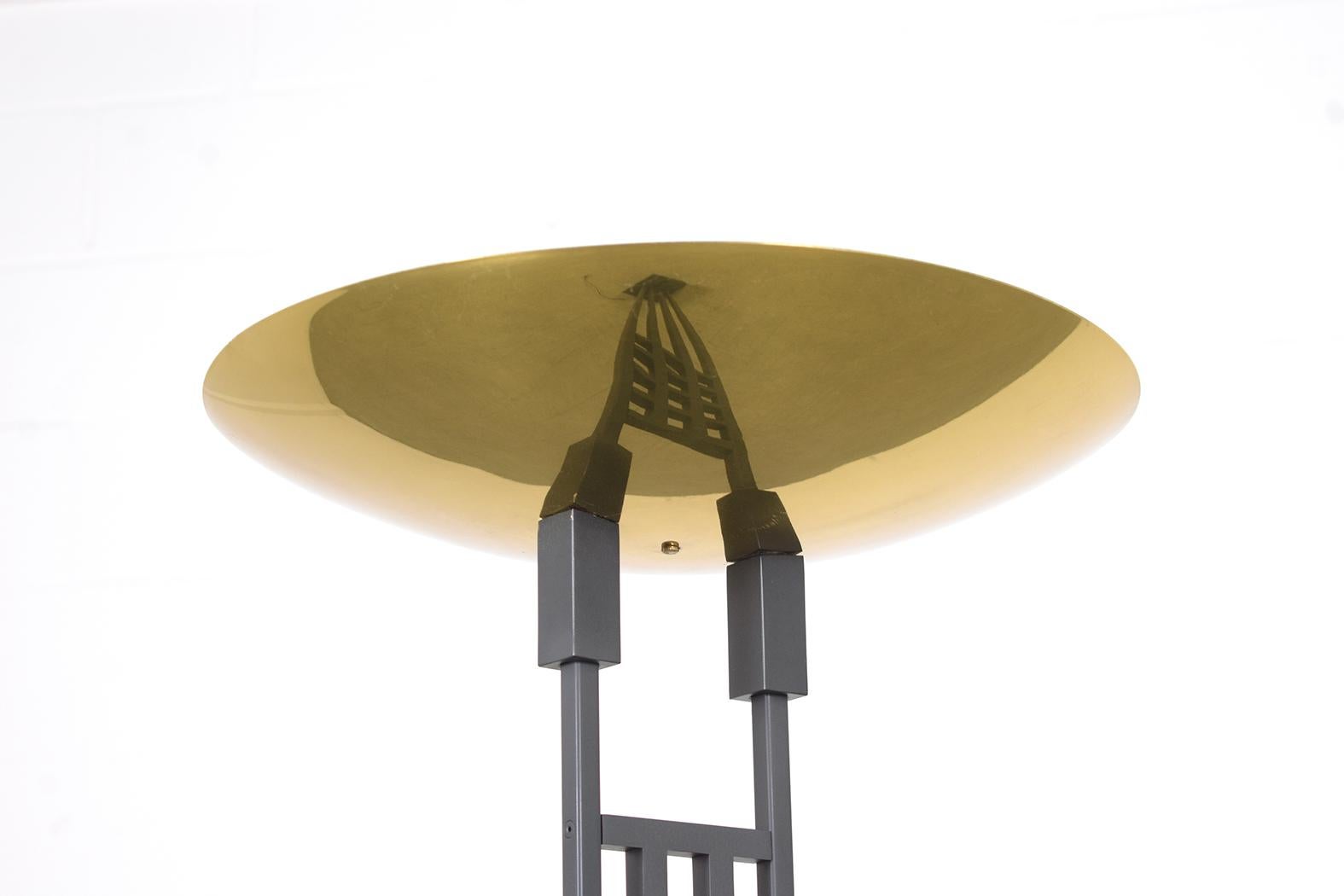 1980s Vintage Brass & Metal Floor Lamps: Restored Mid-Century Modern Design For Sale 2