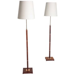 Pair of Midcentury Floor Lamps in Rosewood by Jo Hammerborg, 1960s