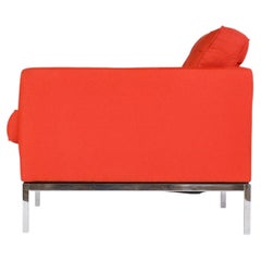 Pair of Mid Century Florence Knoll Lounge chairs with chrome base