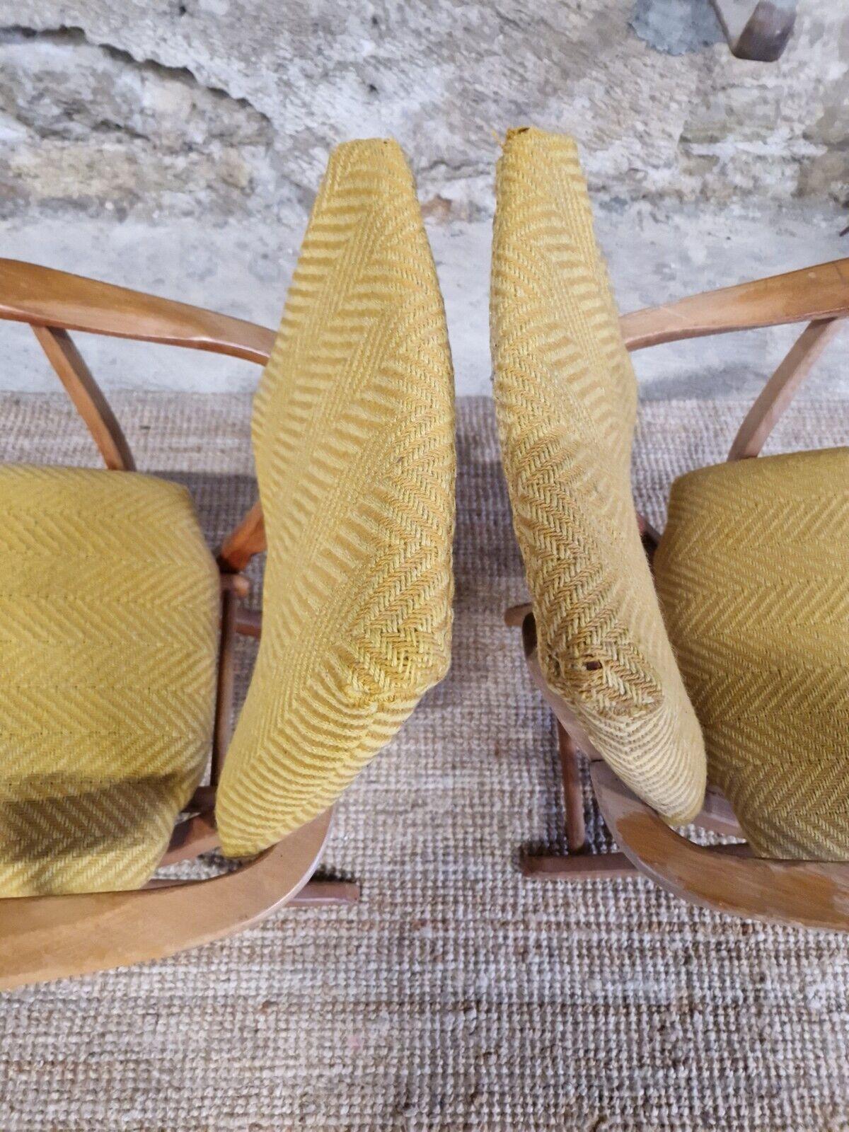 Pair of Mid Century Foldable Scandinavian Armchairs For Sale 7