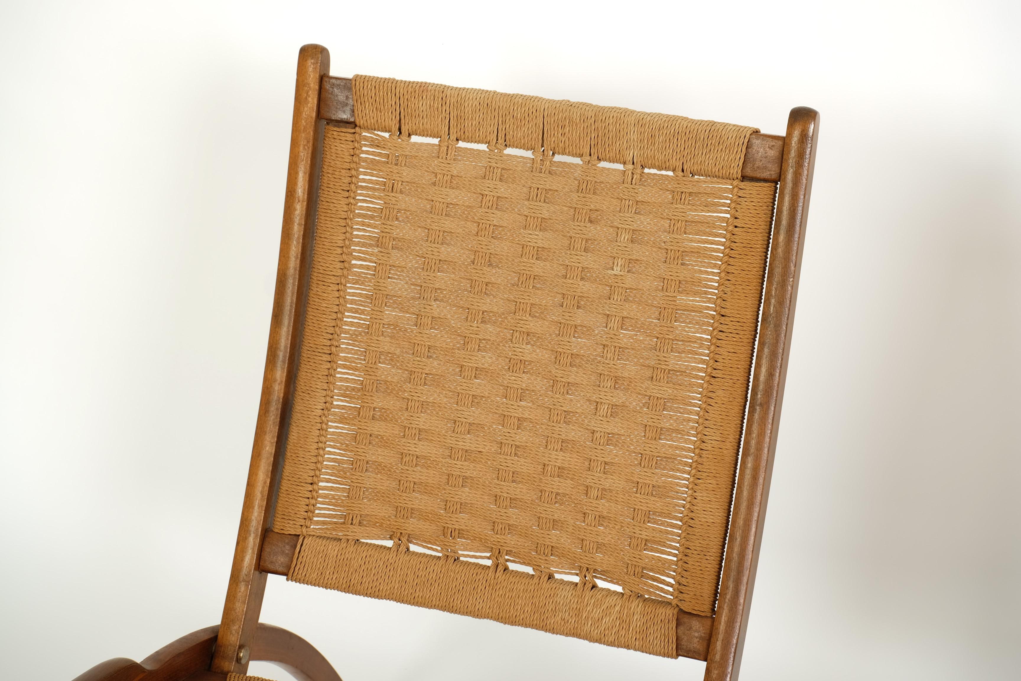 Pareja De Sillas Plegables De Mitad De Siglo Papercord, Yugoslavia Años 70 en venta 6