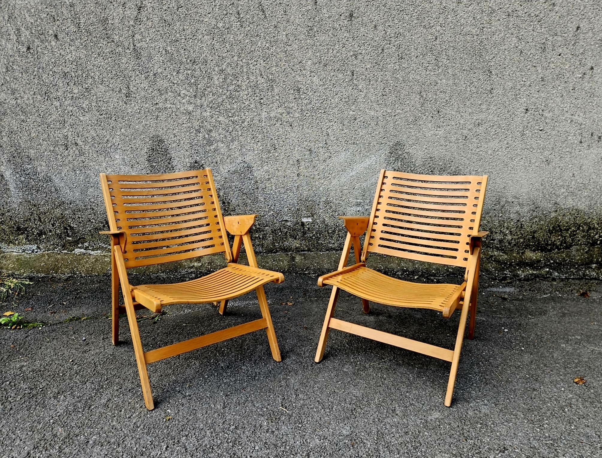 Ein Paar klappbare Loungesessel aus der Mitte des Jahrhunderts, Rex Designed by Niko Kralj, 60er Jahre im Angebot 7
