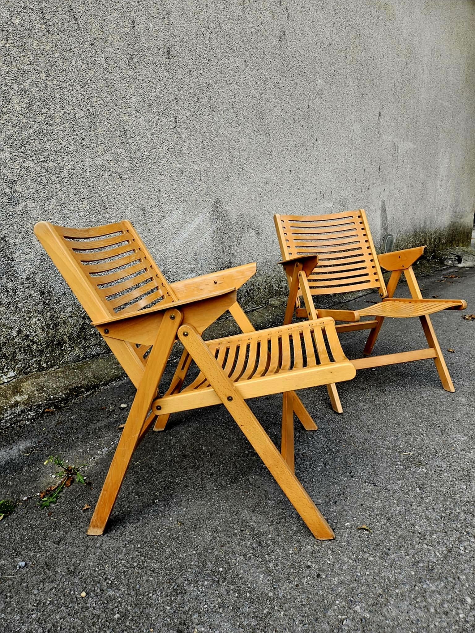 Ein Paar klappbare Loungesessel aus der Mitte des Jahrhunderts, Rex Designed by Niko Kralj, 60er Jahre im Angebot 2
