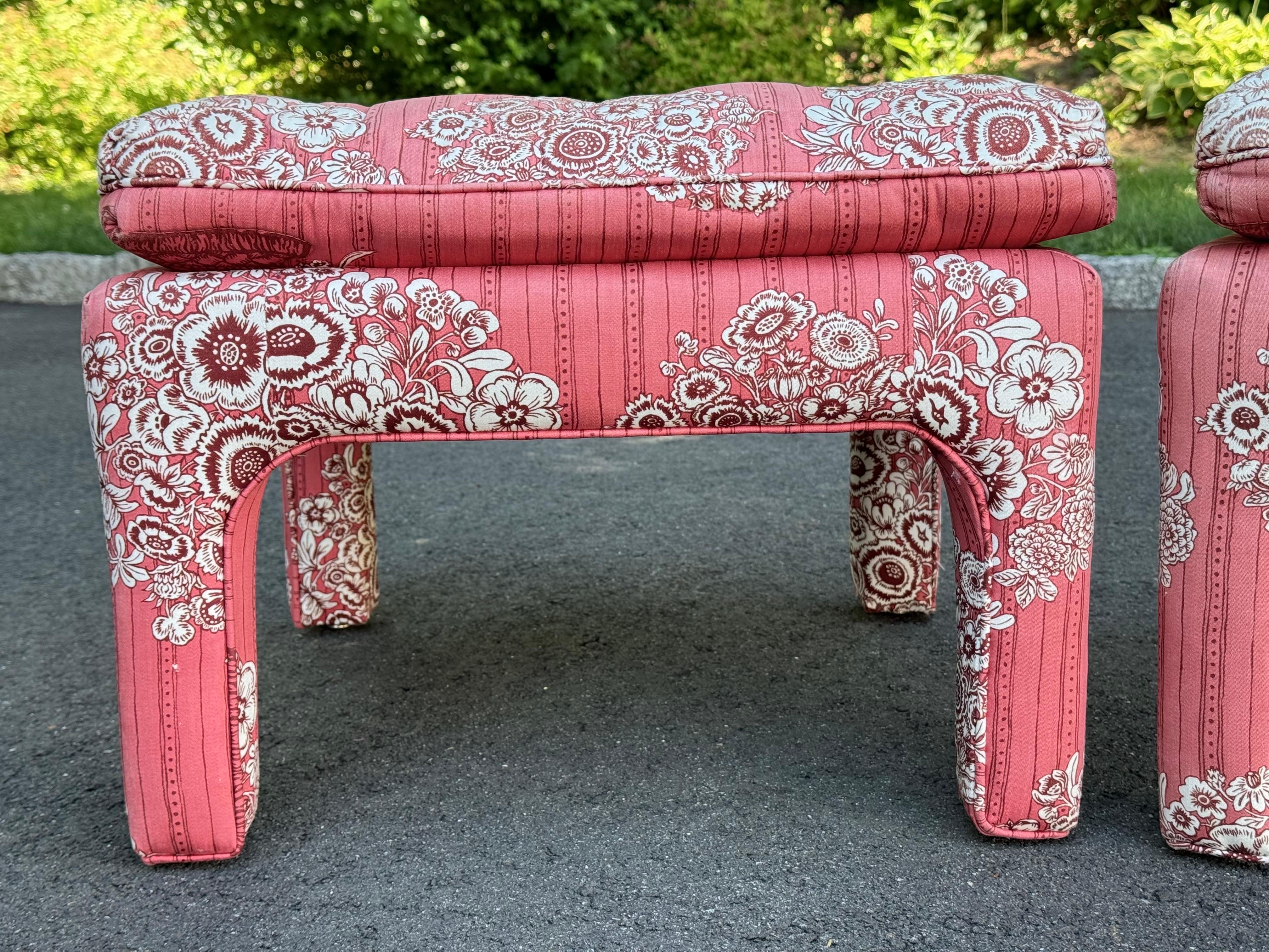 Pair of Mid Century Footstools or Ottoman 5