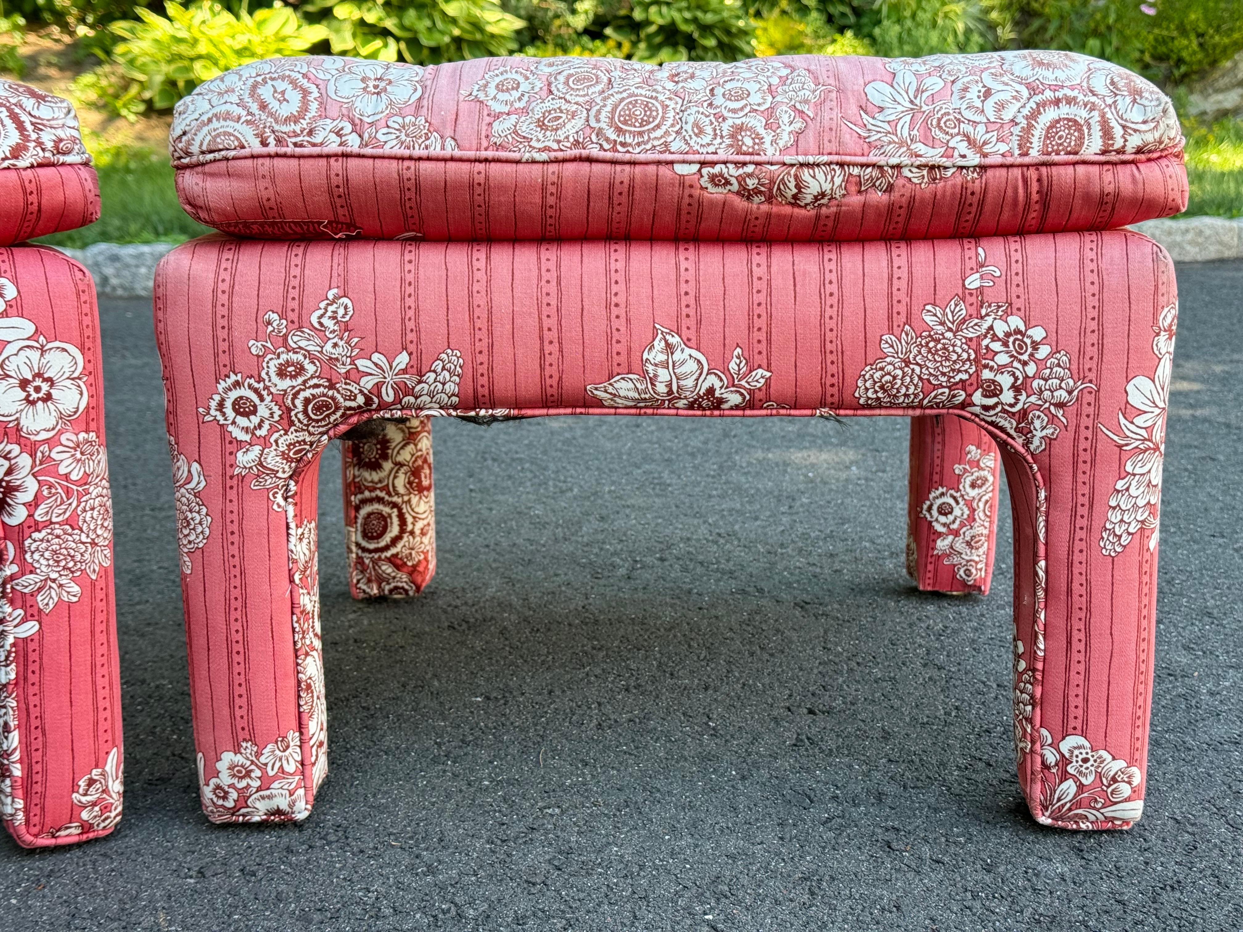 Pair of Mid Century Footstools or Ottoman 6