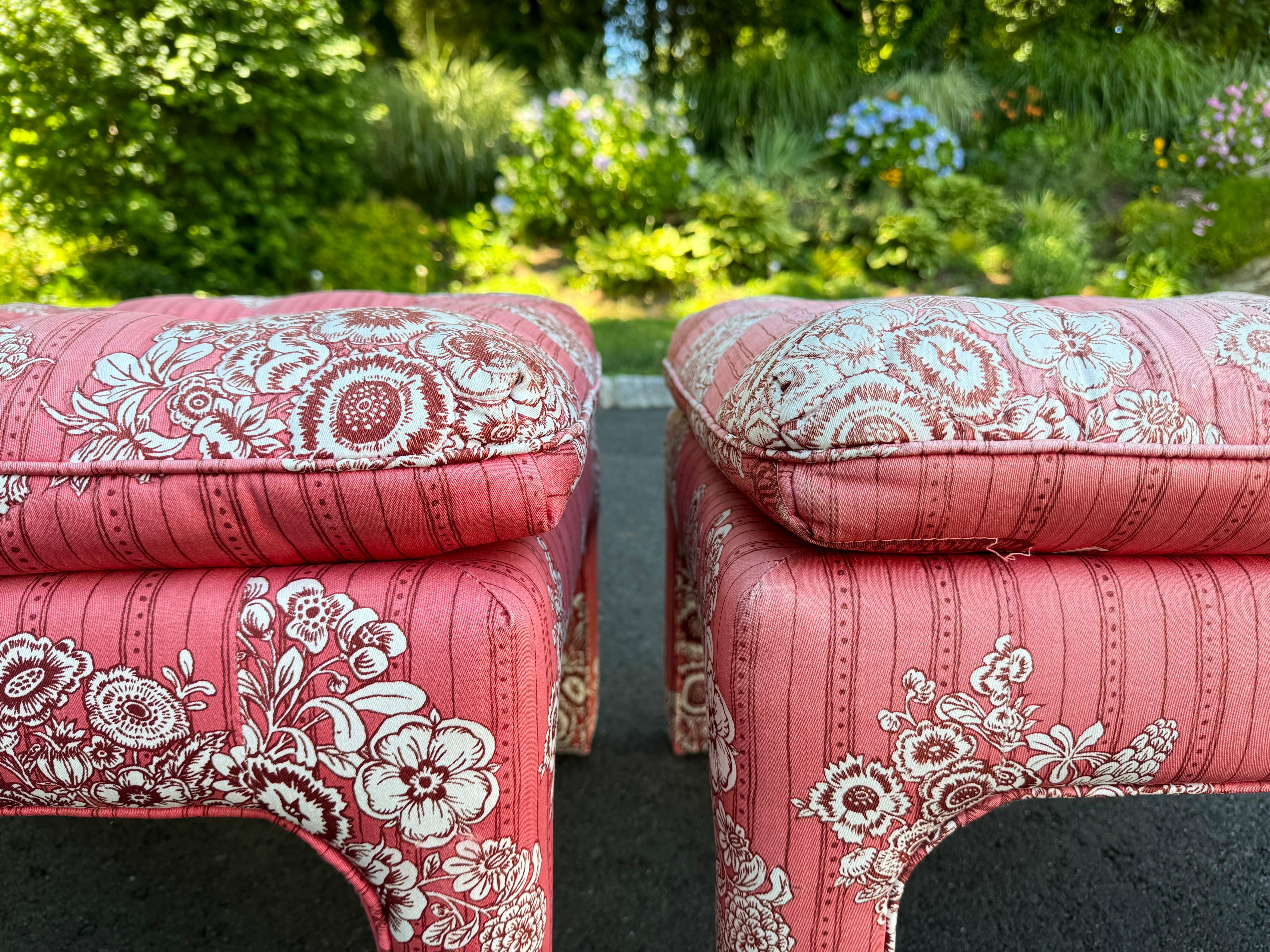 Pair of Mid Century Footstools or Ottoman 9