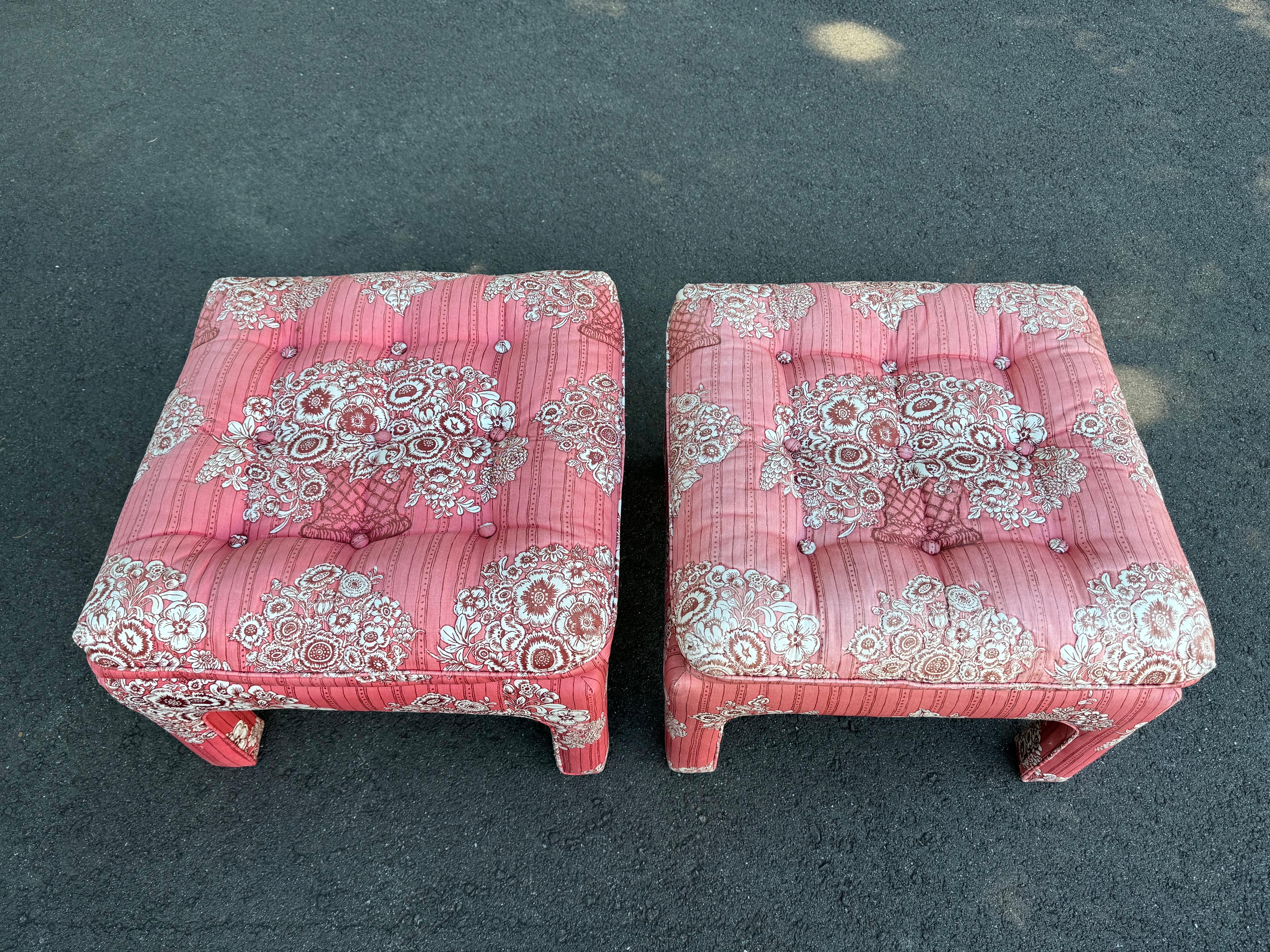 Pair of Mid Century Footstools or Ottoman 3