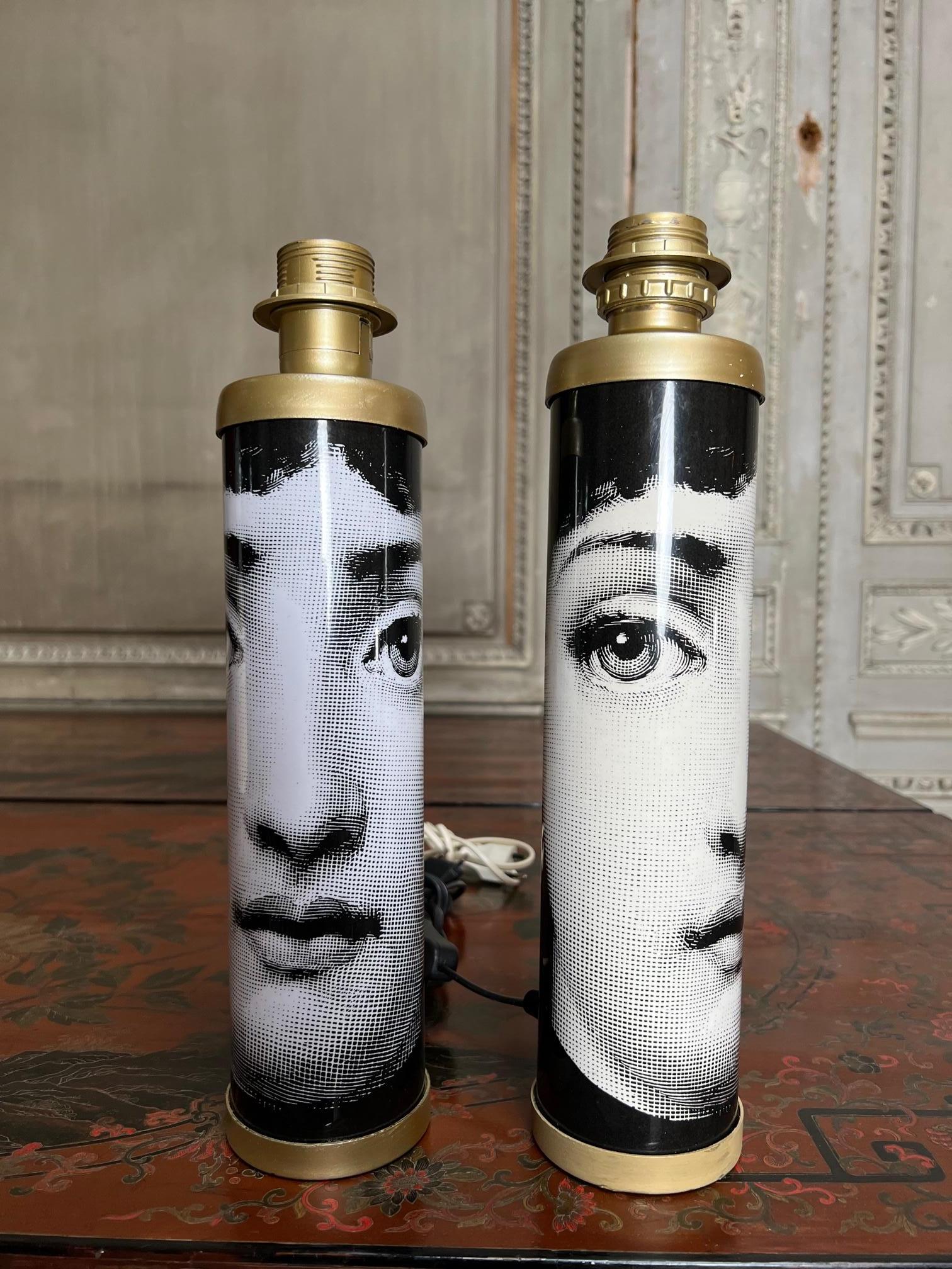 Mid-Century Modern Pair of Mid Century Fornasetti Lamps For Sale