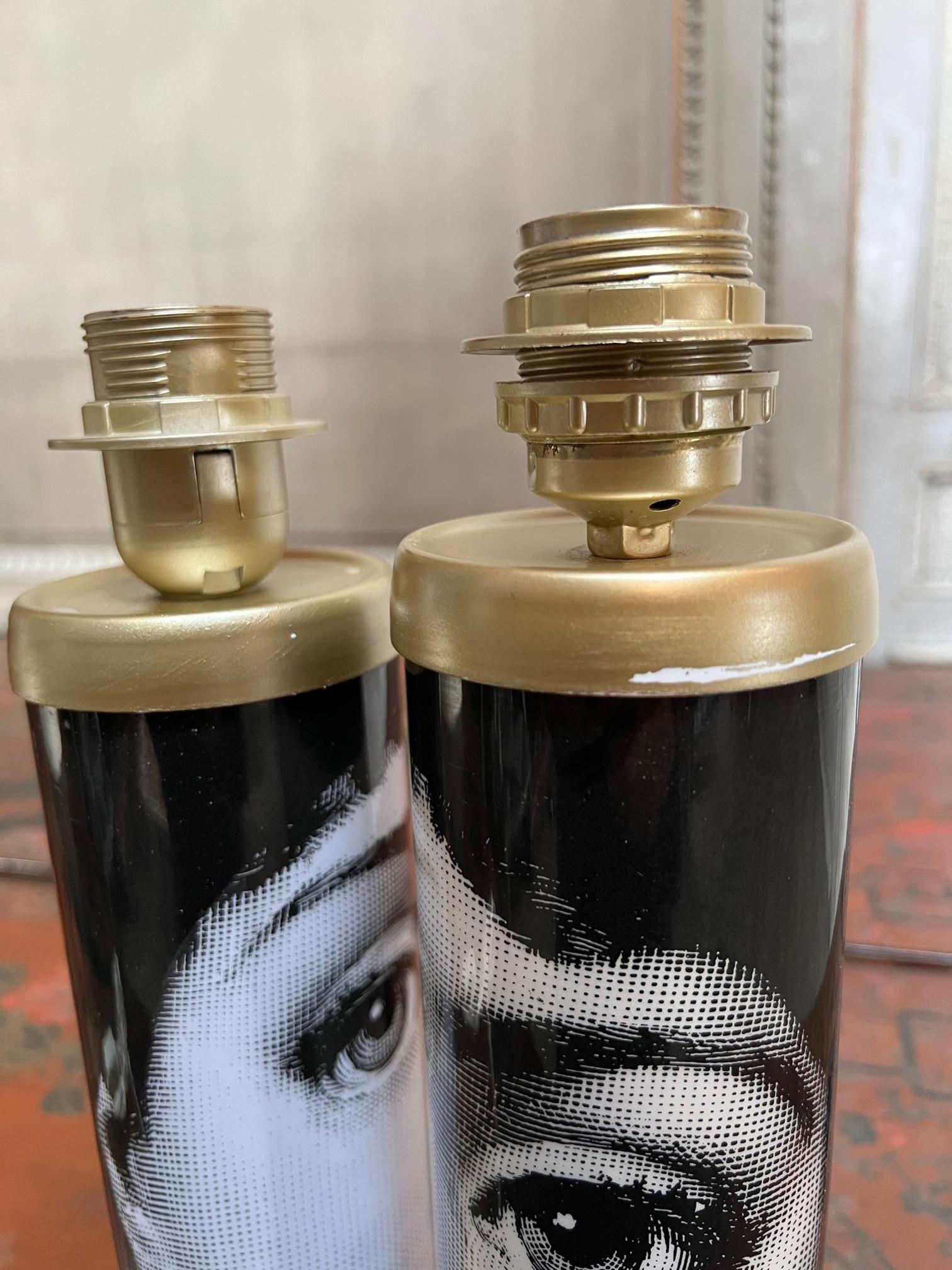 Pair of Mid Century Fornasetti Lamps In Good Condition For Sale In Dallas, TX