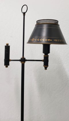 Pair of Midcentury Free Standing Toleware Floor Lamps