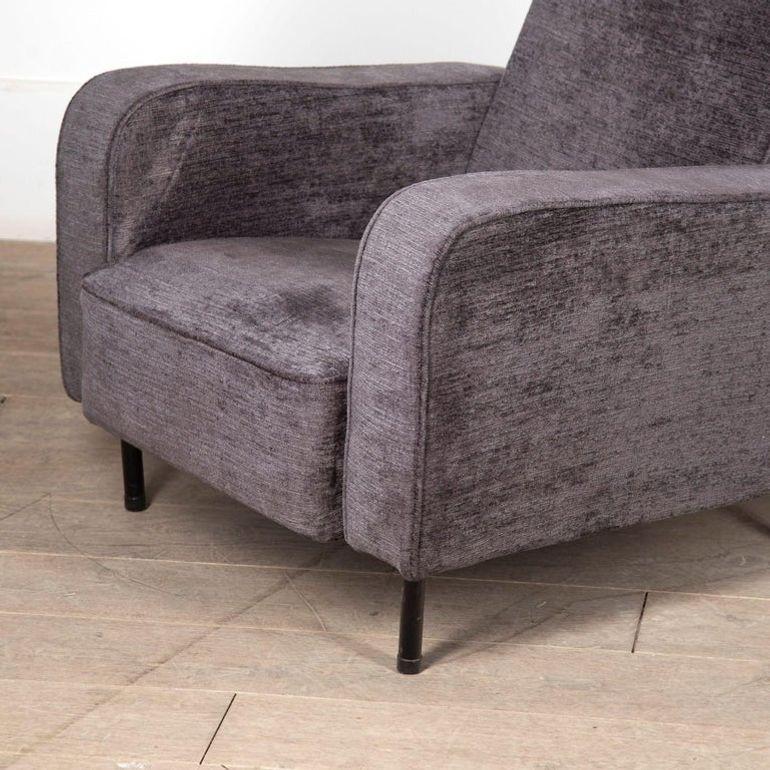 Fabric Pair of Mid-Century French Airborne Armchairs attributed to Pierre Guariche For Sale