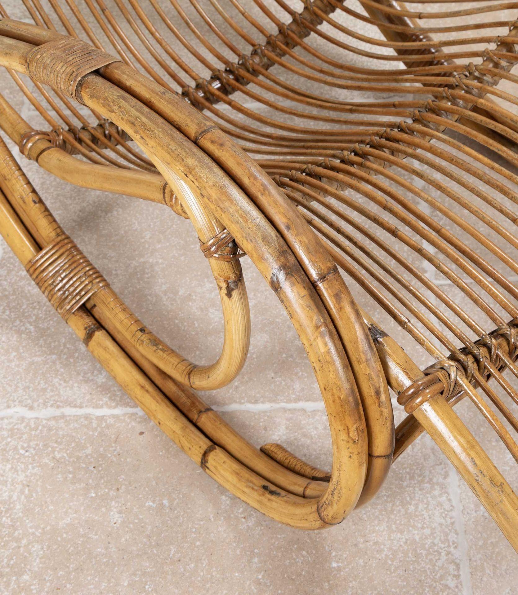 Pair of Mid-Century French Bamboo Loungers 3