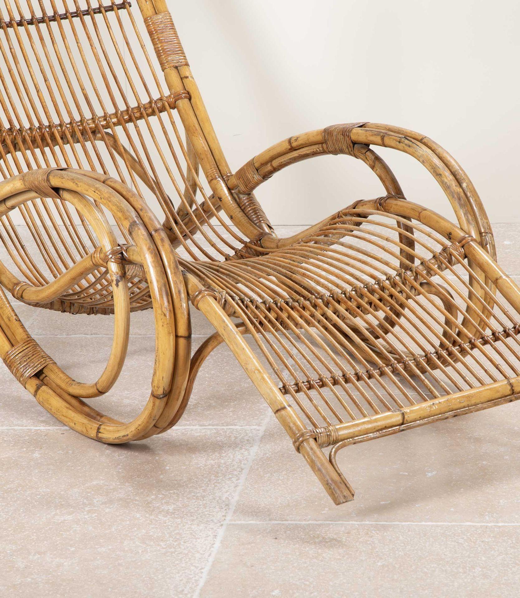 Pair of Mid-Century French Bamboo Loungers 5